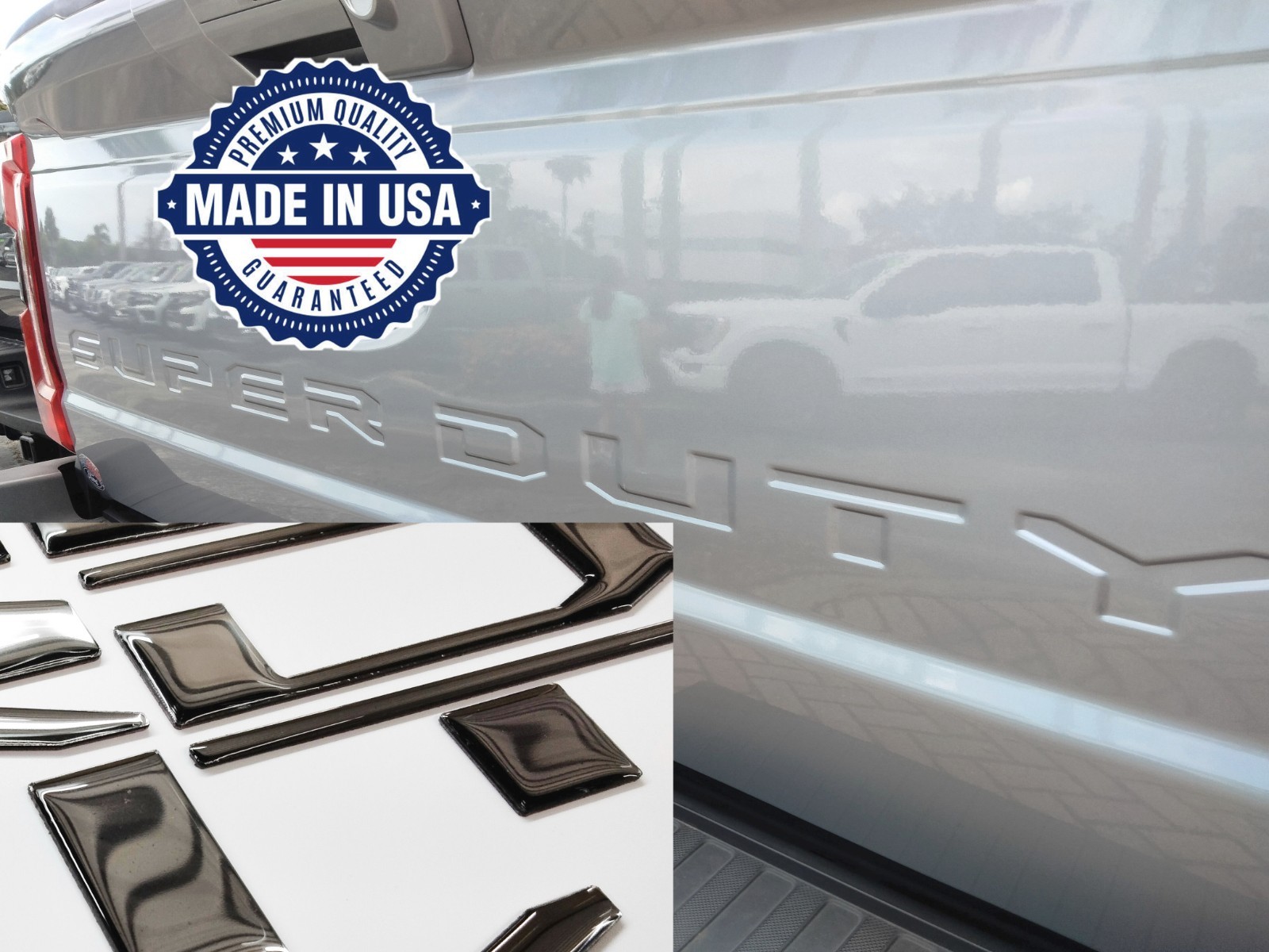 COMPATIBLE WITH 2023 24 25 2026 3D CHROME MIRROR DOMED RAISED TAILGATE LETTERS