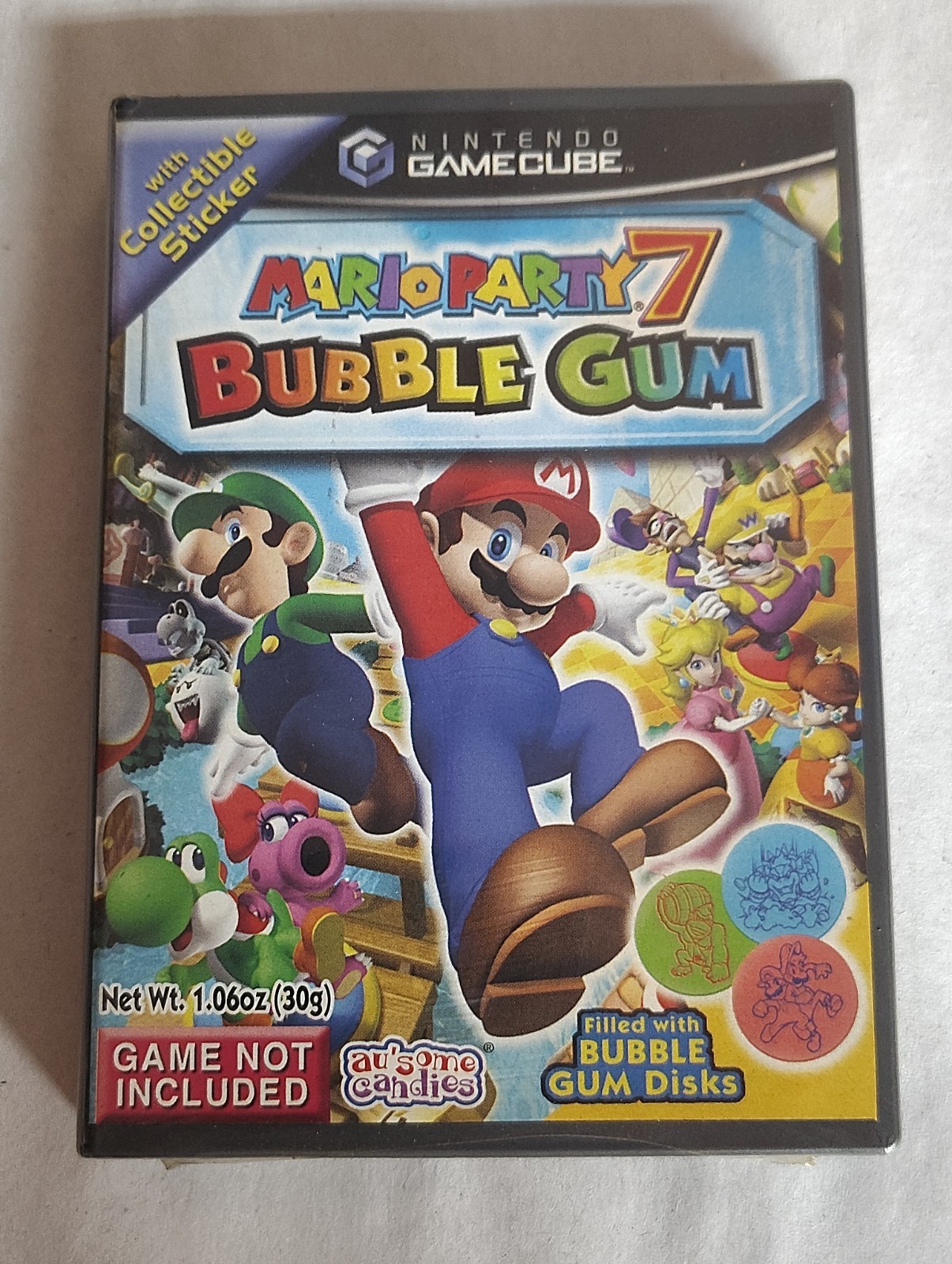 Rare Vintage 2006 Mario Party 7 GameCube Bubble Gum Promo New Sealed