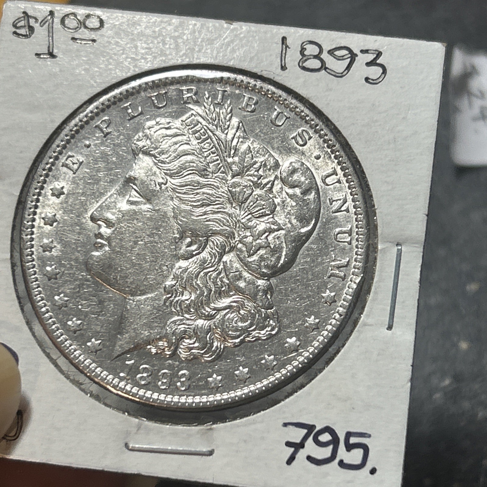 1893-P Morgan Silver Dollar $1 Philadelphia AU+ Almost Uncirculated