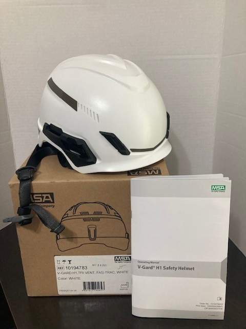 MSA V-Gard H1 Safety Helmet, TriVent, white, new, EN12492 MSA V-Gard H1 Safety Helmet, TriVent, white, new, EN12492