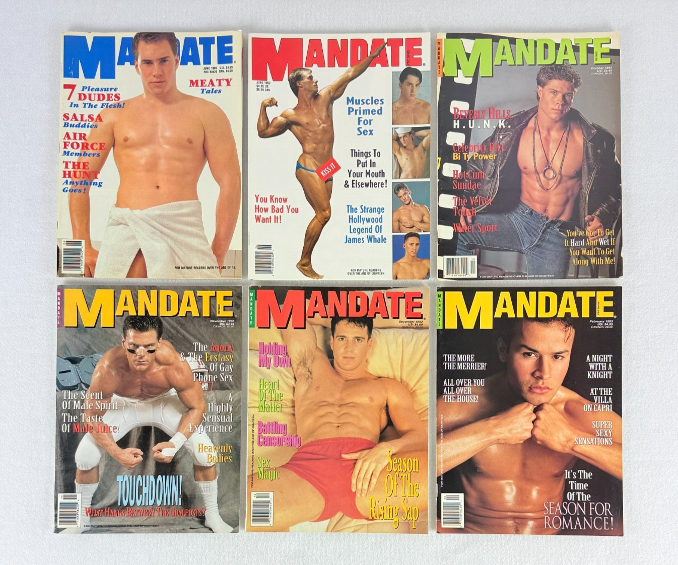 MANDATE Magazine Lot 6 Issues 1989-1993 Vintage LGBTQ+ Periodical Collection MANDATE Magazine Lot 6 Issues 1989-1993 Vintage LGBTQ+ Periodical Collection
