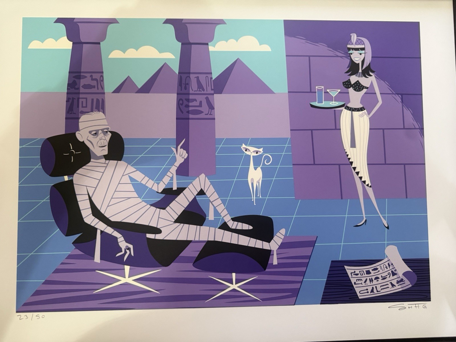 SHAG Josh Agle The Mummy Signed Variant Serigraph Print 23/50 Universal Monsters