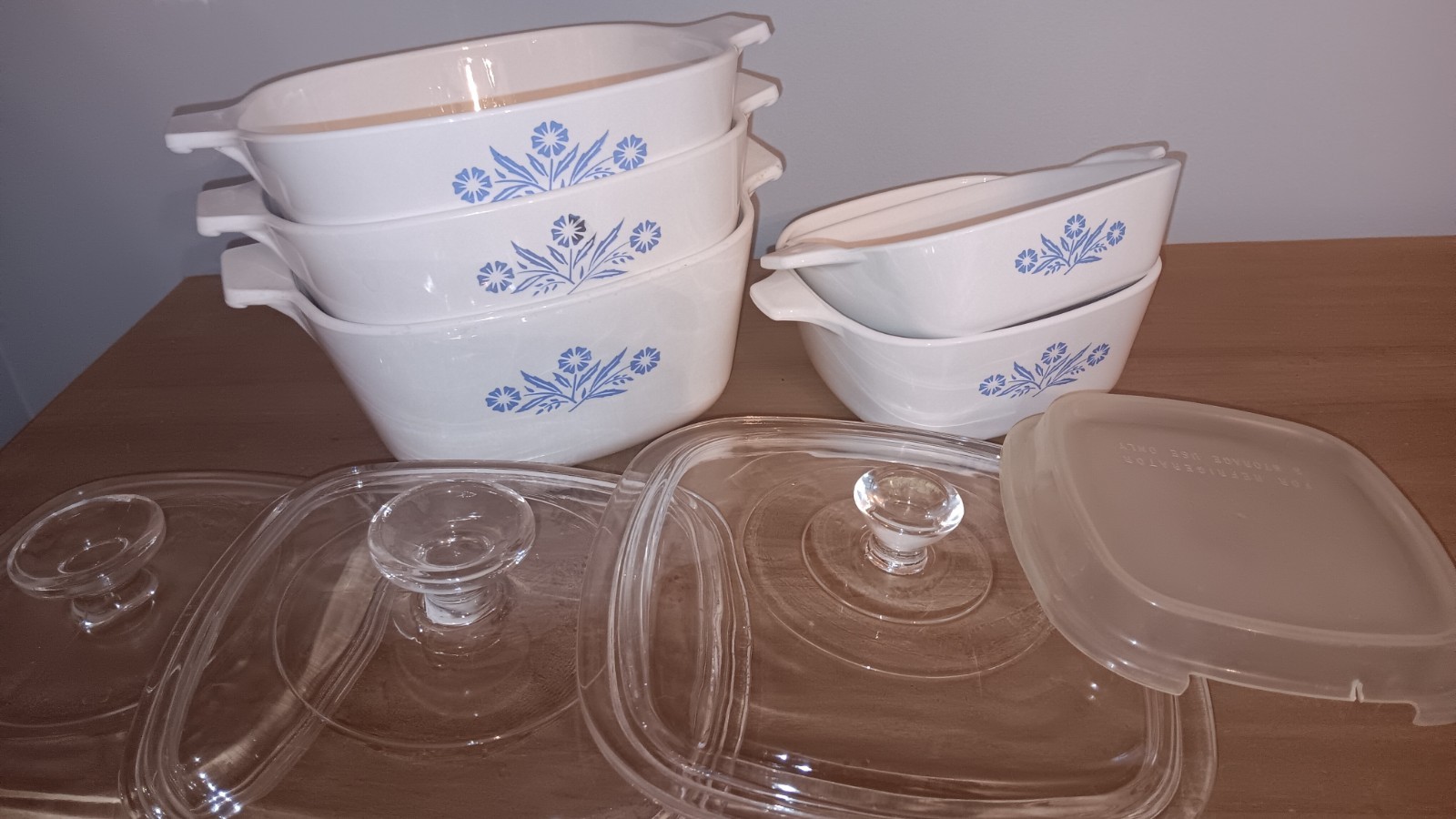 Vintage Corning Ware With Pyrex Lids Cornflower Blue Dishes 9 Pieces EXC Vintage Corning Ware With Pyrex Lids Cornflower Blue Dishes 9 Pieces EXC