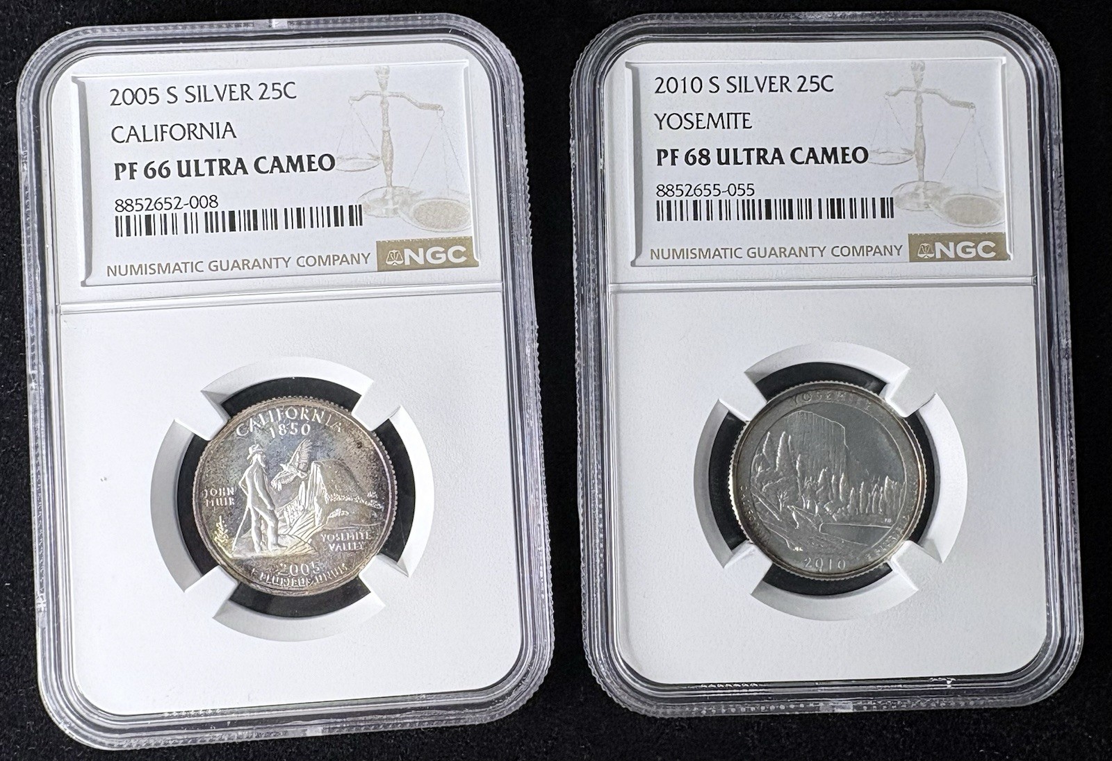 2005 S & 2010 S Proof California State Quarters Yosemite Park NGC 2 Coins TONERS 2005 S & 2010 S Proof California State Quarters Yosemite Park NGC 2 Coins TONERS