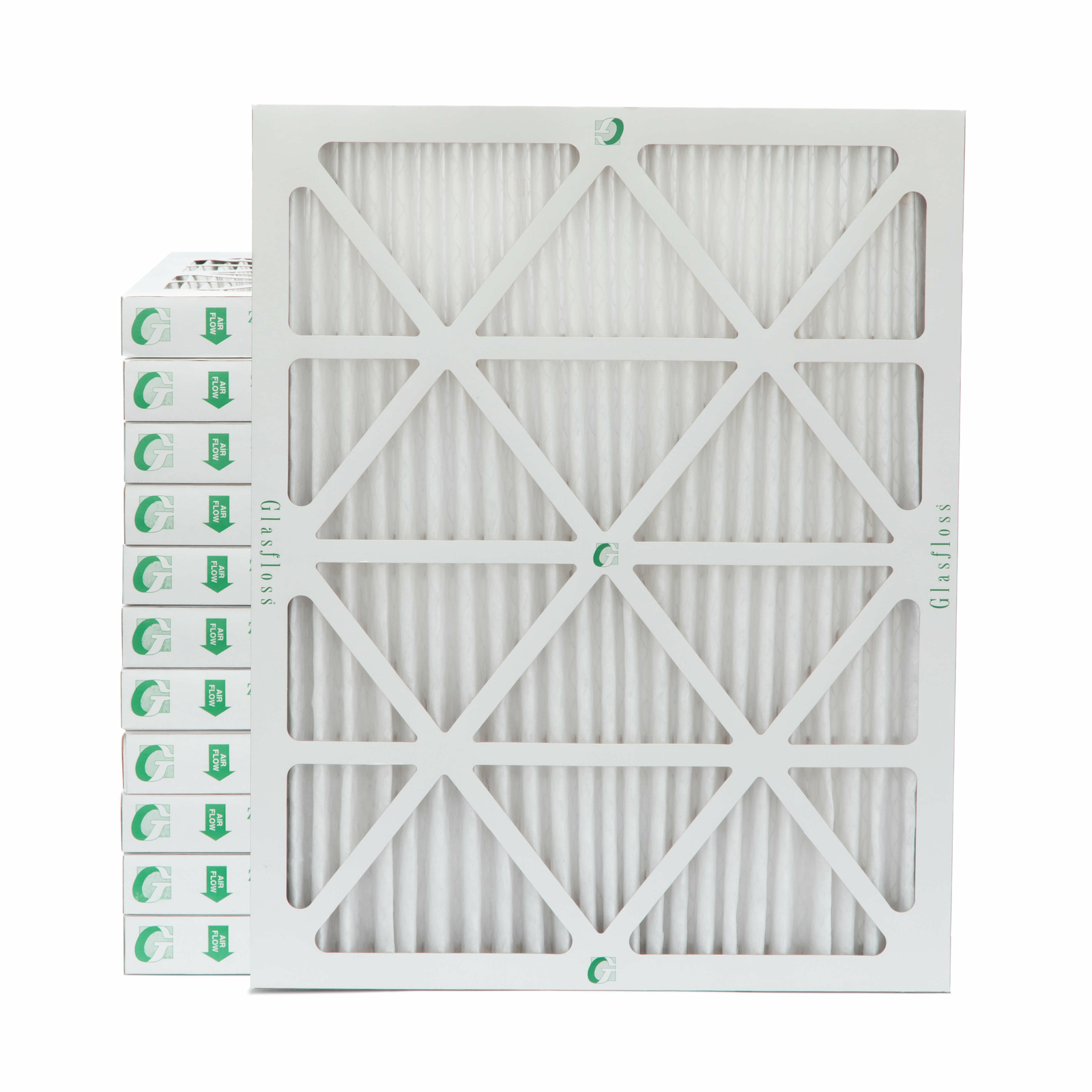Glasfloss ZL 16x20x2 MERV 10 (FPR 7) Pleated HVAC Air Filters. Case of 12