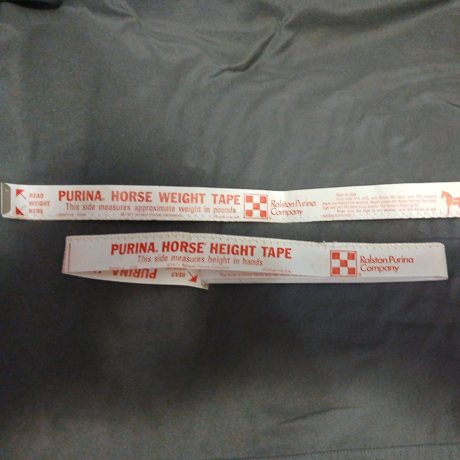 Vintage 1972 Purina Horse Height Tape & Weight Estimate For Horses & Colts