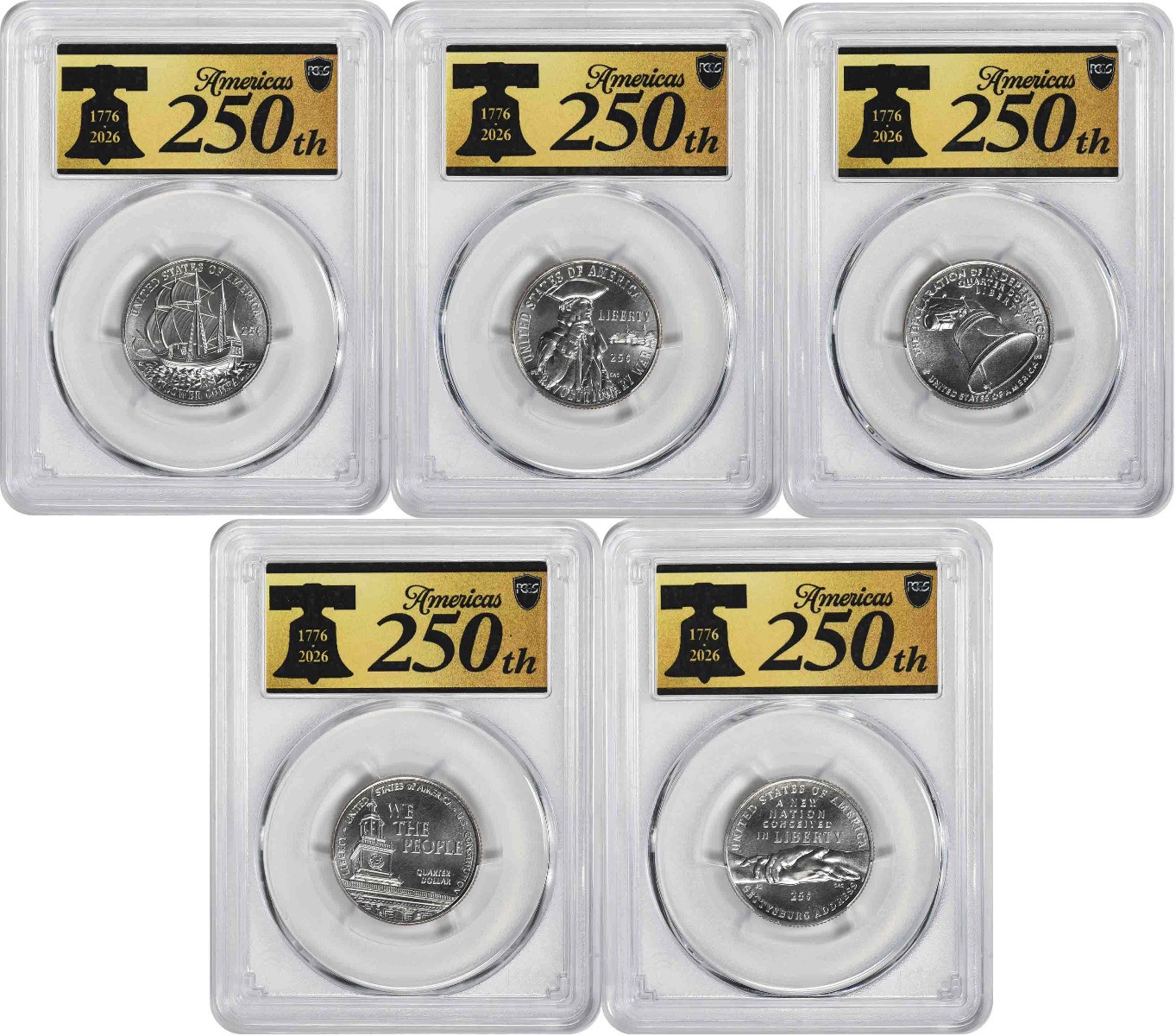 2026-D Semiquincentennial Quarter Set MS66 First Strike PCGS (Anniversary Label)