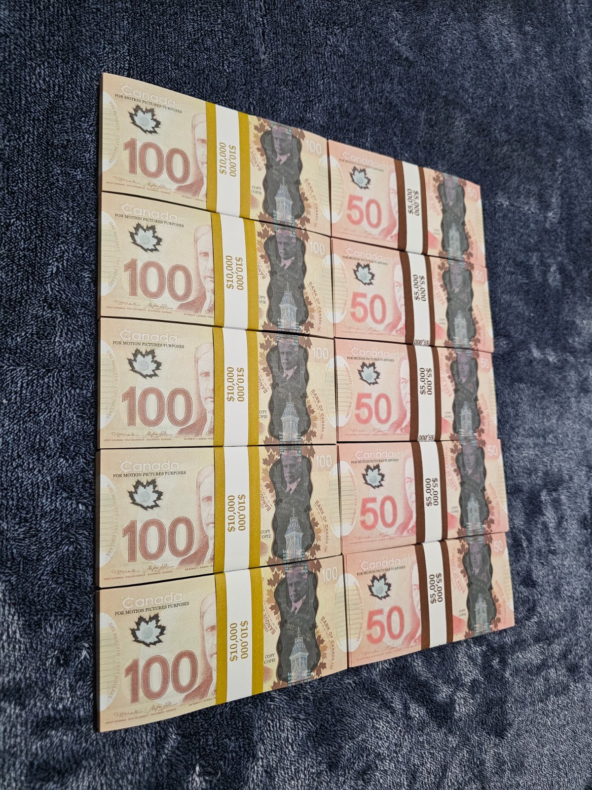 1000pcs Canadian 100 & 50 bill Replica Money Prop for Pranks & Movie Production