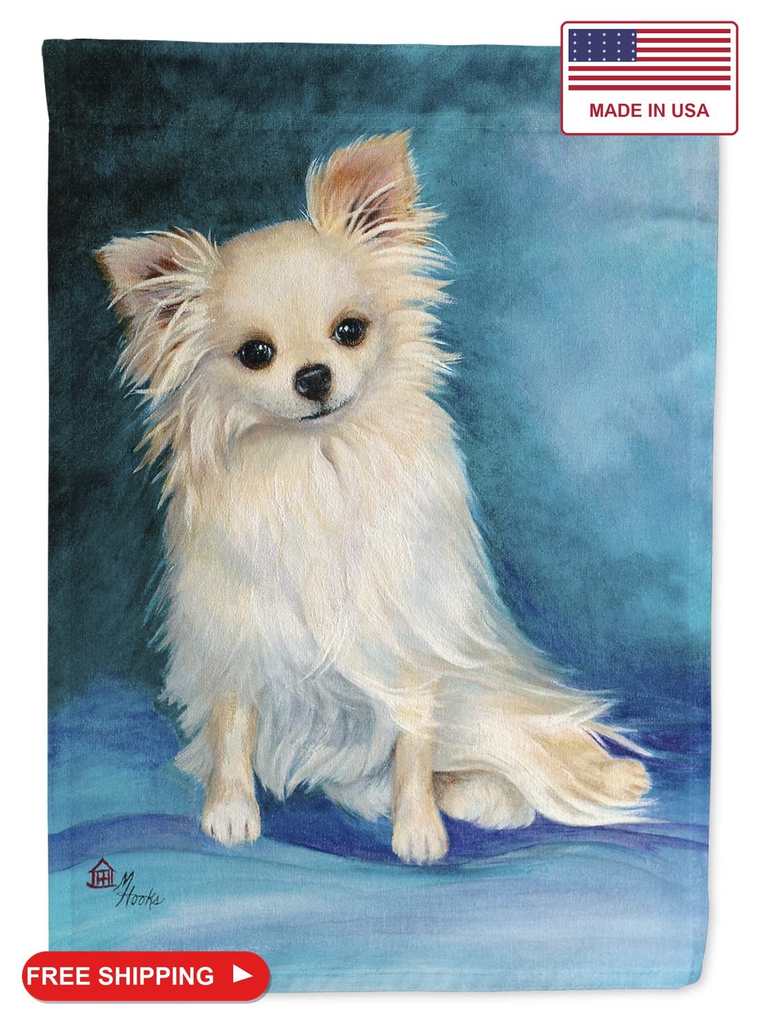 Caroline's Treasures MH1040CHF Jazz Chihuahua Long Hair House Flag Large Porch S Caroline's Treasures MH1040CHF Jazz Chihuahua Long Hair House Flag Large Porch S