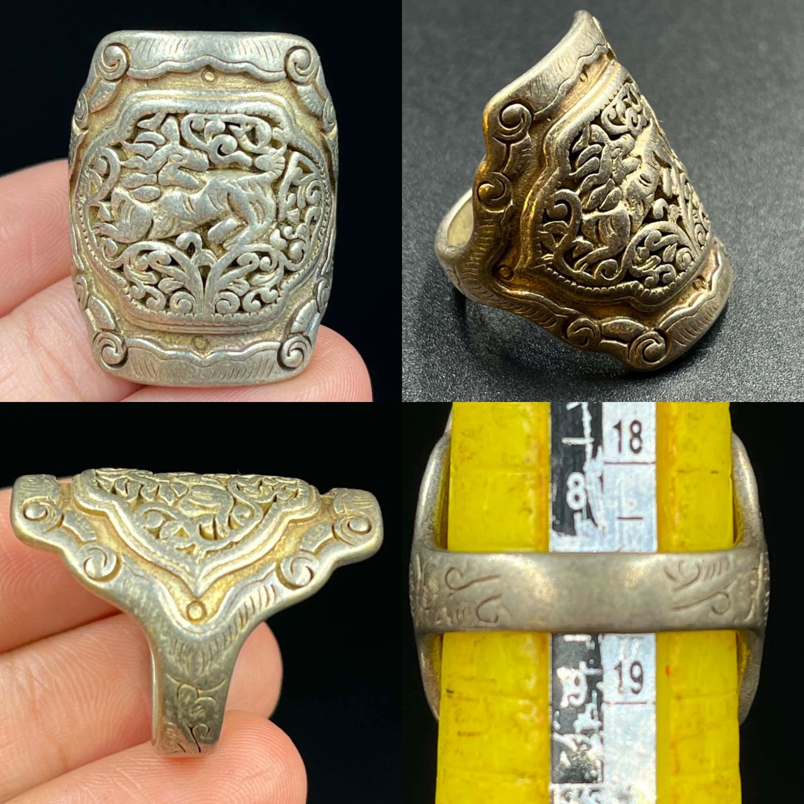 Unique Silver Old Antique Beautiful Silver work Lovely Ring