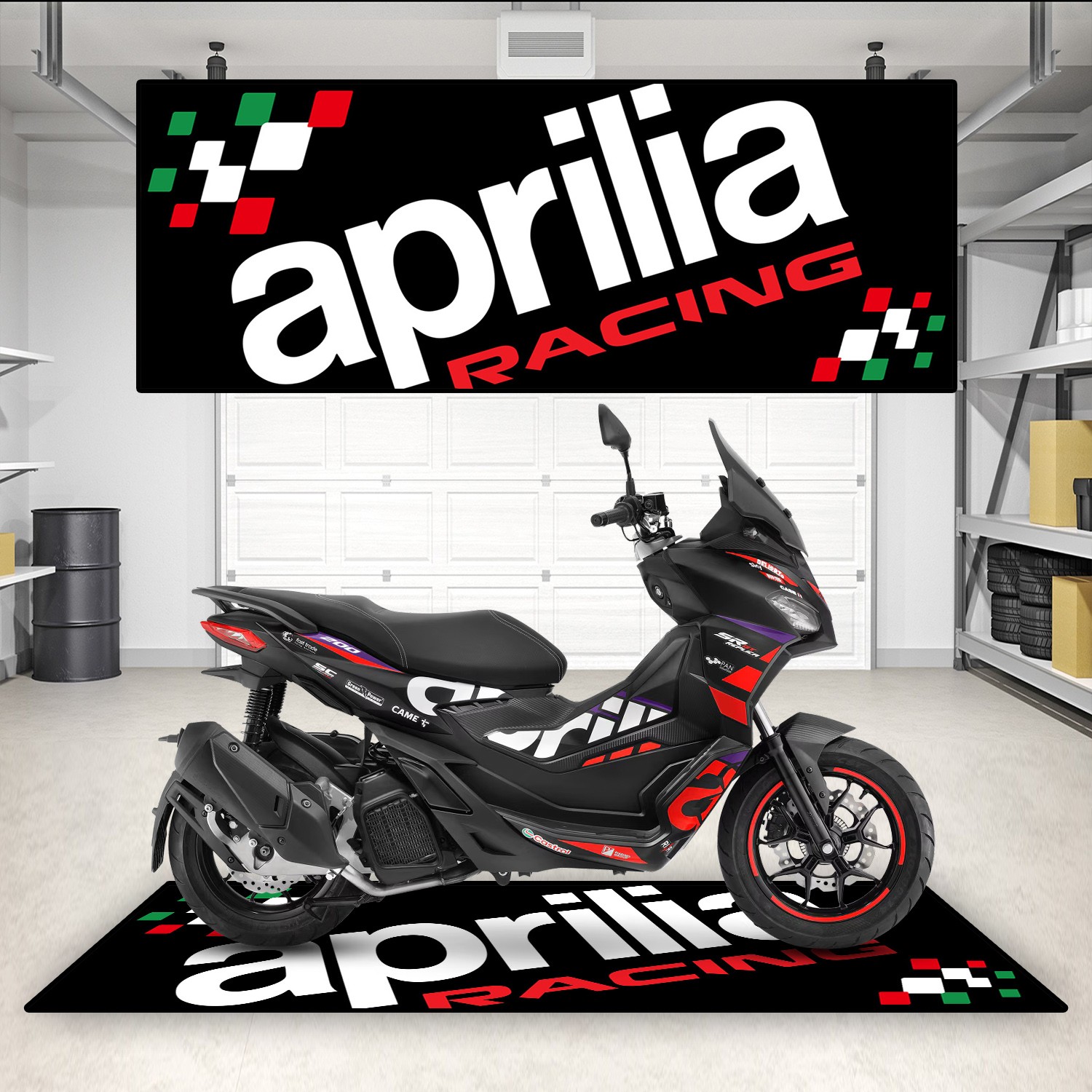 Garage Mat Pit Workshop Heavy Duty TPR Antislip Rug For Aprilia V4 V2