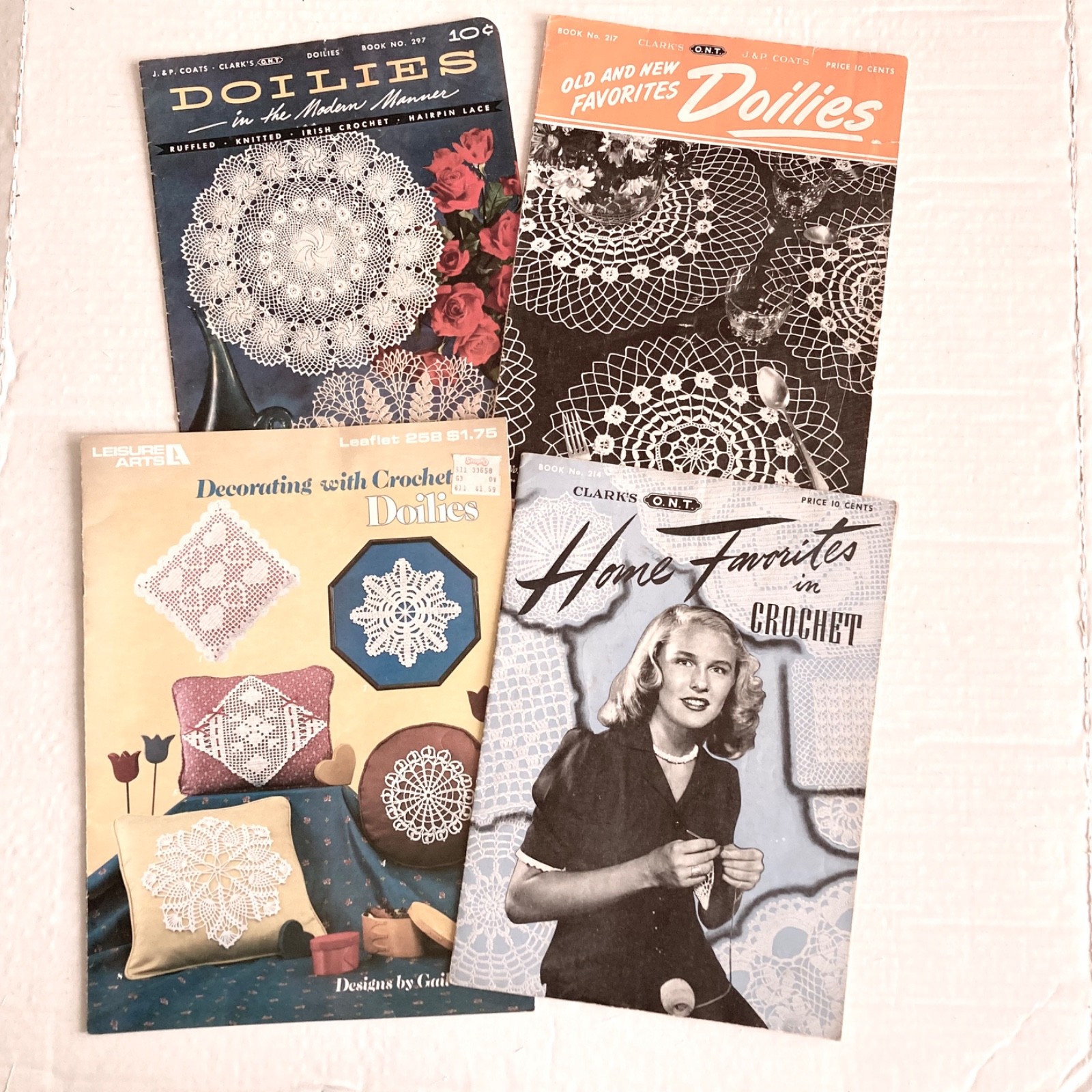 Vintage Crochet And Knitted Doilies Pattern Booklets Lot Hairpin Lace Irish