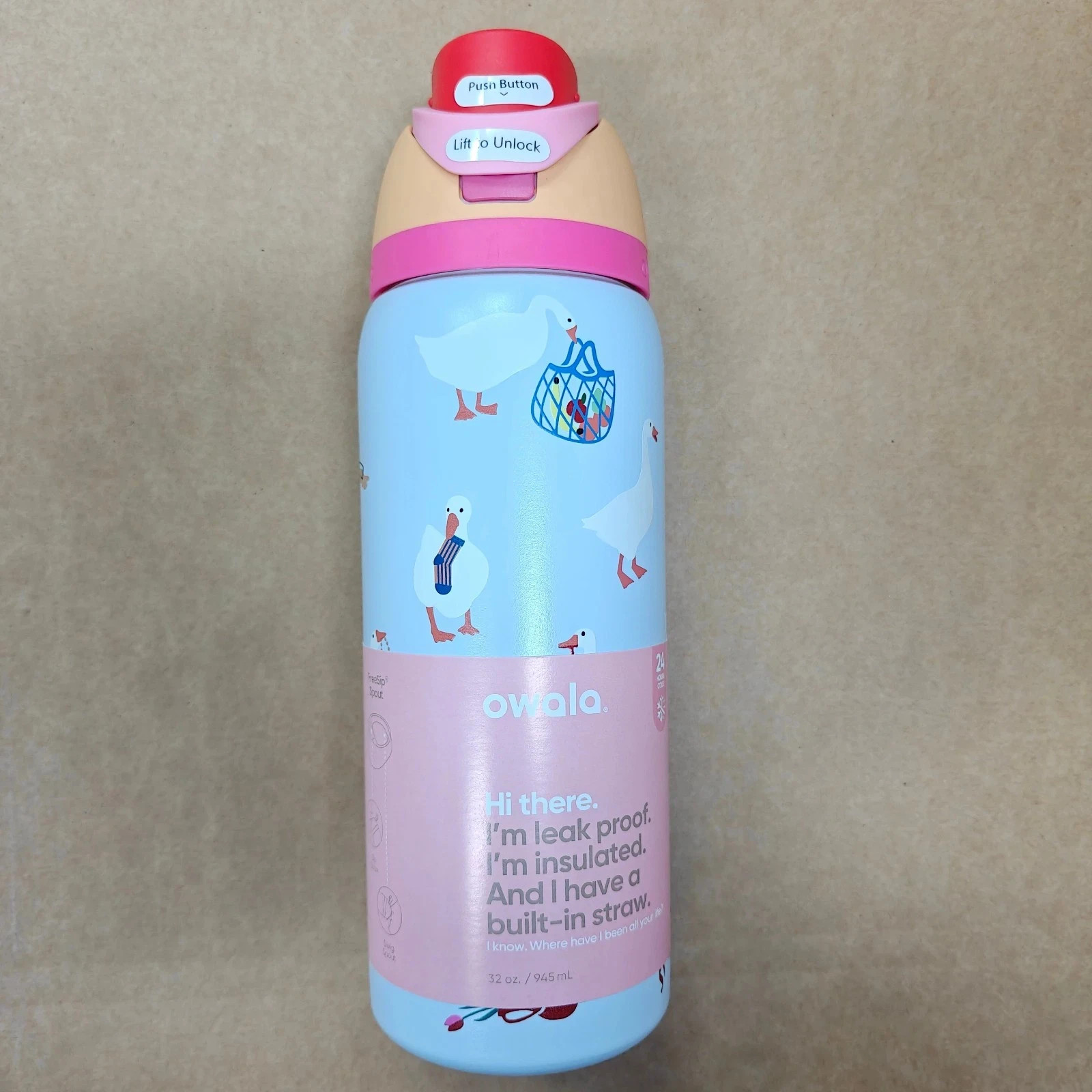 Owala UO Exclusive Silly Goose FreeSip 32 oz Water Bottle New In Box 