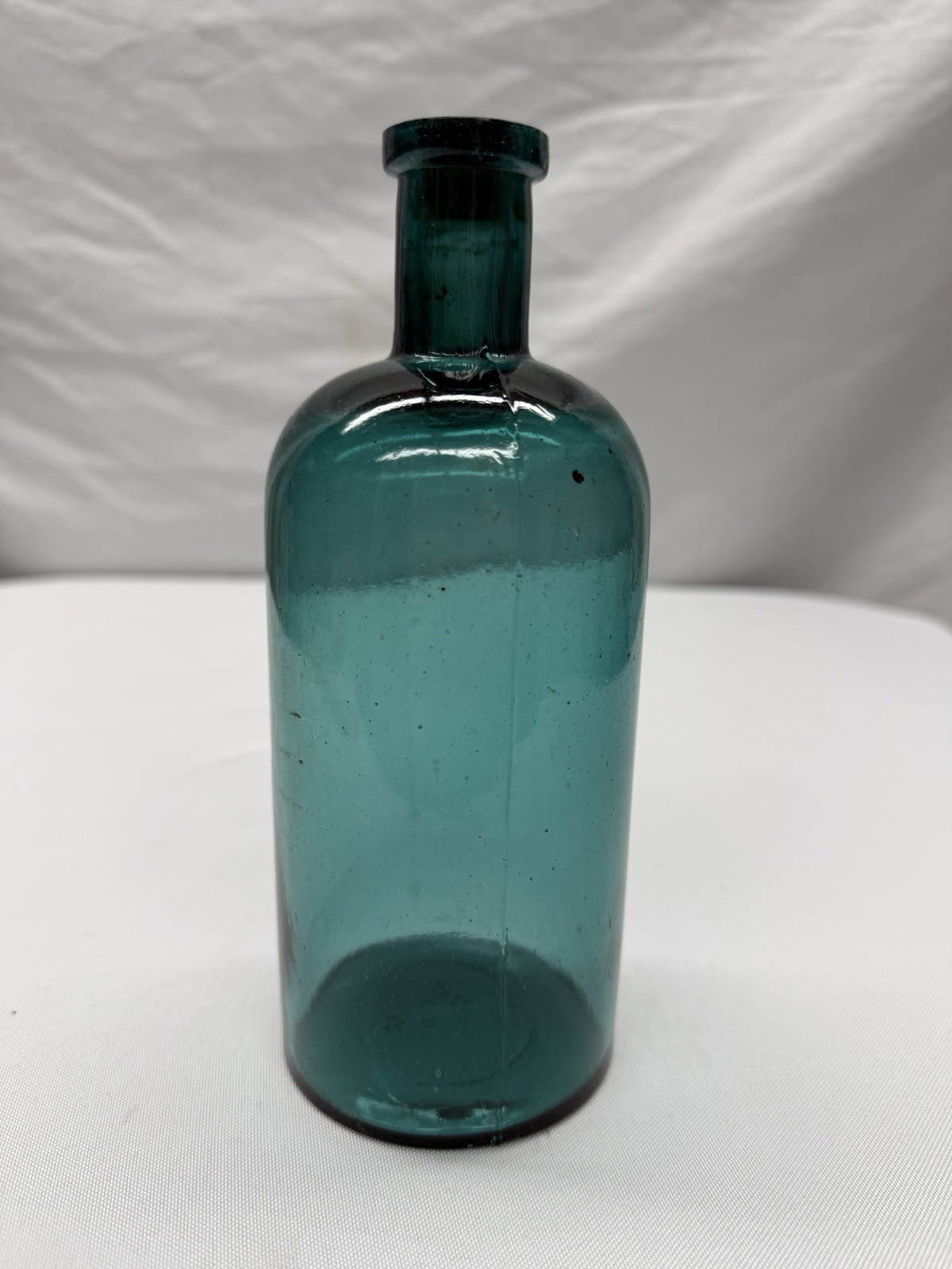 Antique 1890\'s Teal Cylinder Medicine Bottle 