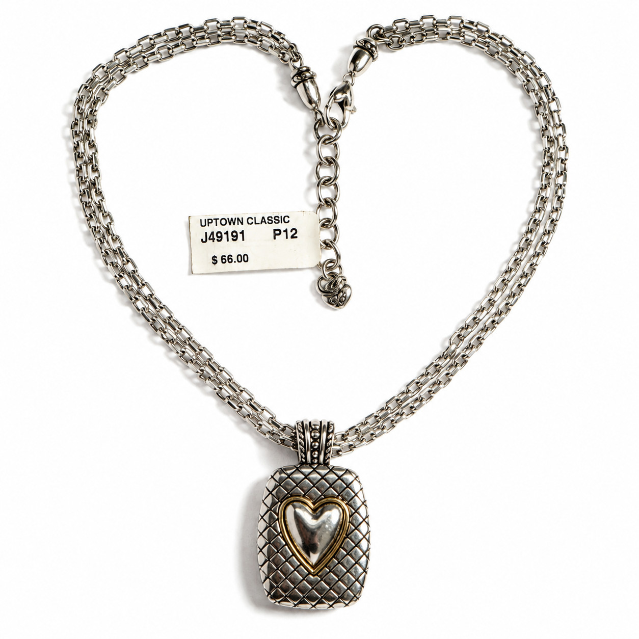Brighton Uptown Classic Reversible Heart Pendant Necklace NWT J49191 $66