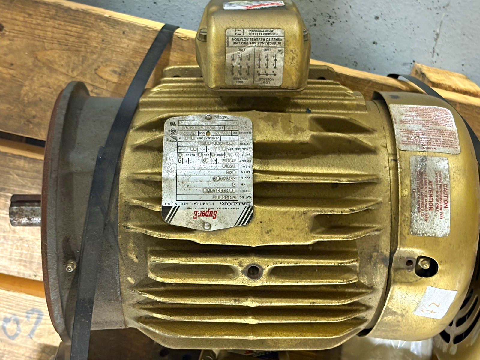 Baldor Super-E EM3661T 3HP 230/460V 3-Phase 1760RPM TEFC 60Hz Motor Baldor Super-E EM3661T 3HP 230/460V 3-Phase 1760RPM TEFC 60Hz Motor