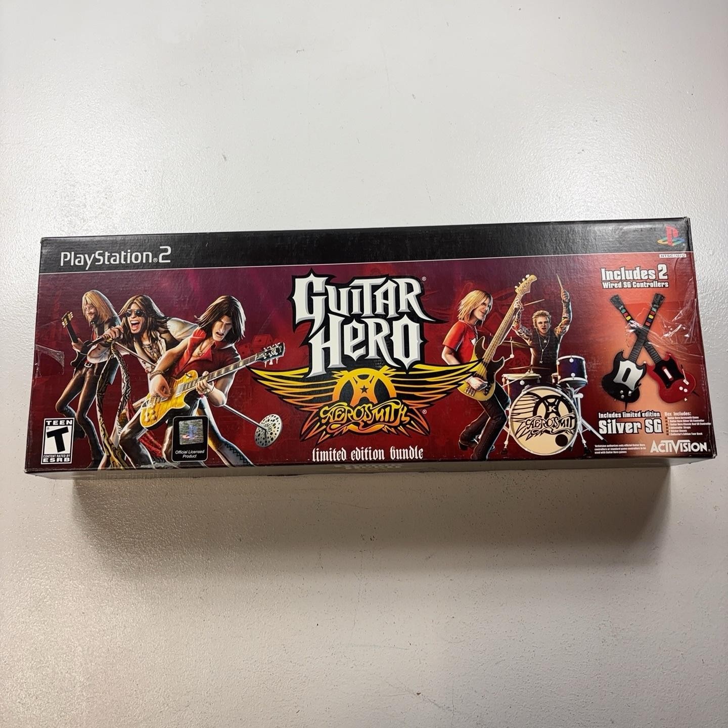 RedOctane Guitar Hero Aerosmith PS2 Limited Bundle 2 Wired SG Guitars