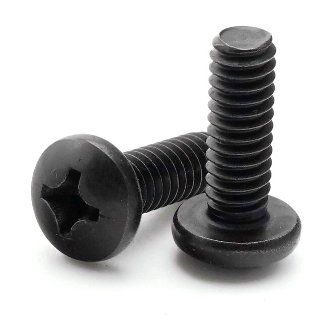 #2-56 Black Oxide Stainless Steel Phillips Pan Head Machine Screw Select Size