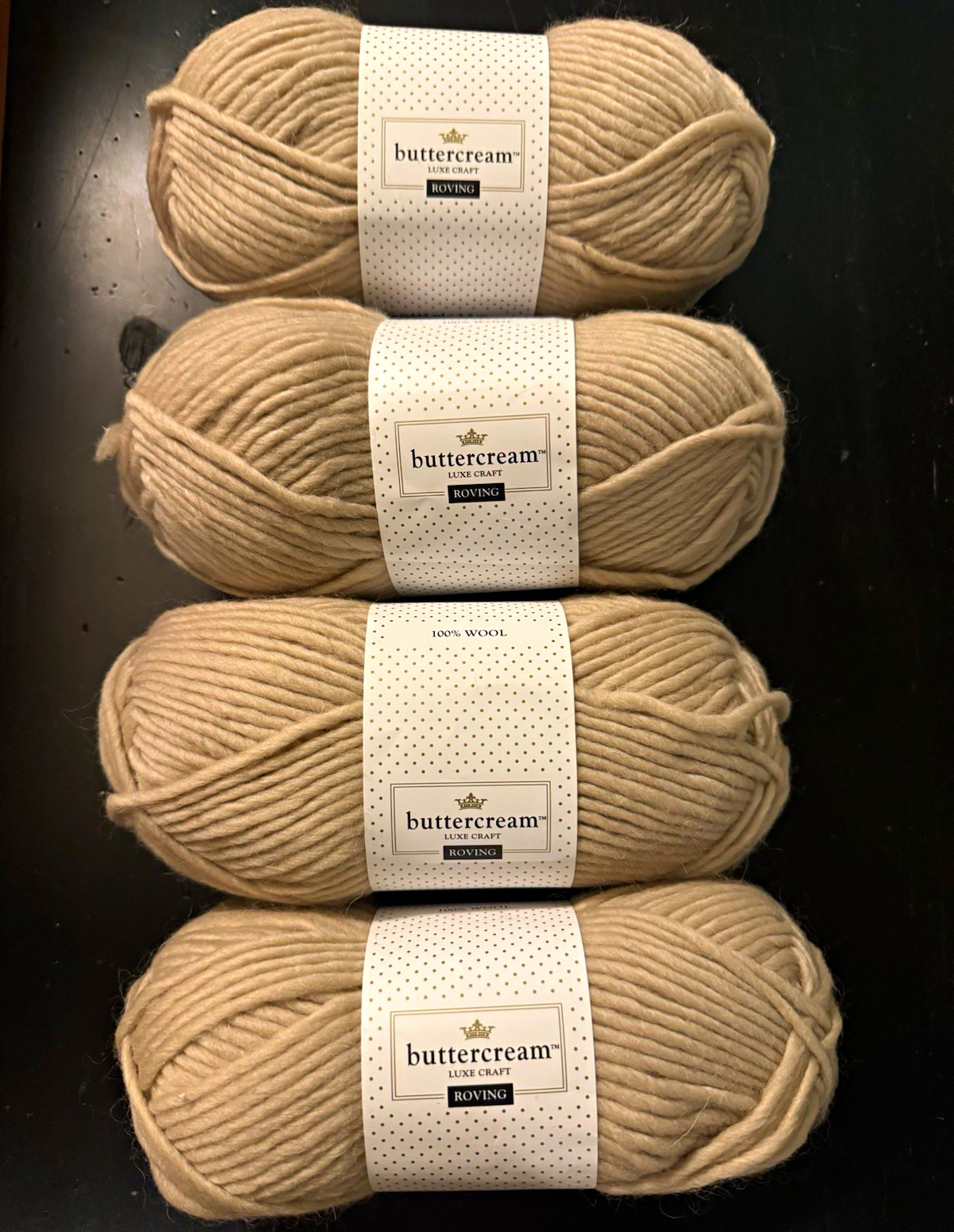Buttercream Luxe Craft Roving Bulky Wool Yarn Aran Skeins Hat Scarf Lot 4