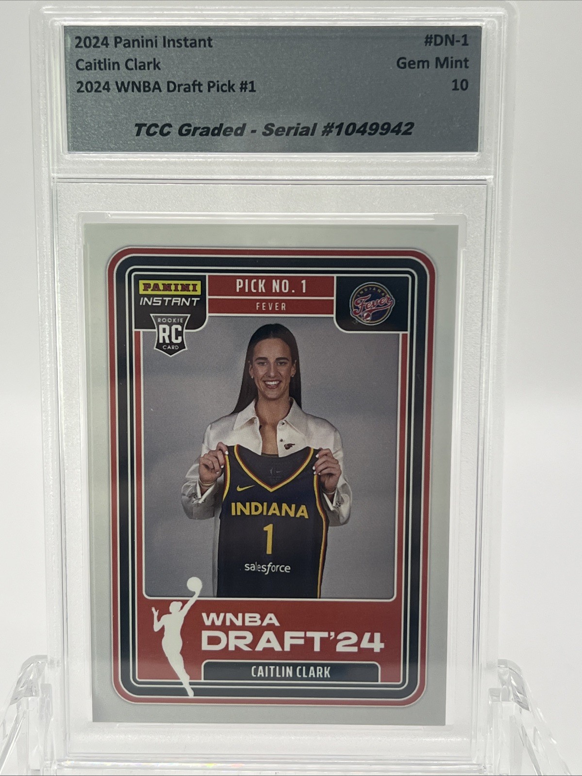 2024 Panini Instant Caitlin Clark WNBA Draft 1st TCC Graded Gem Mint 10