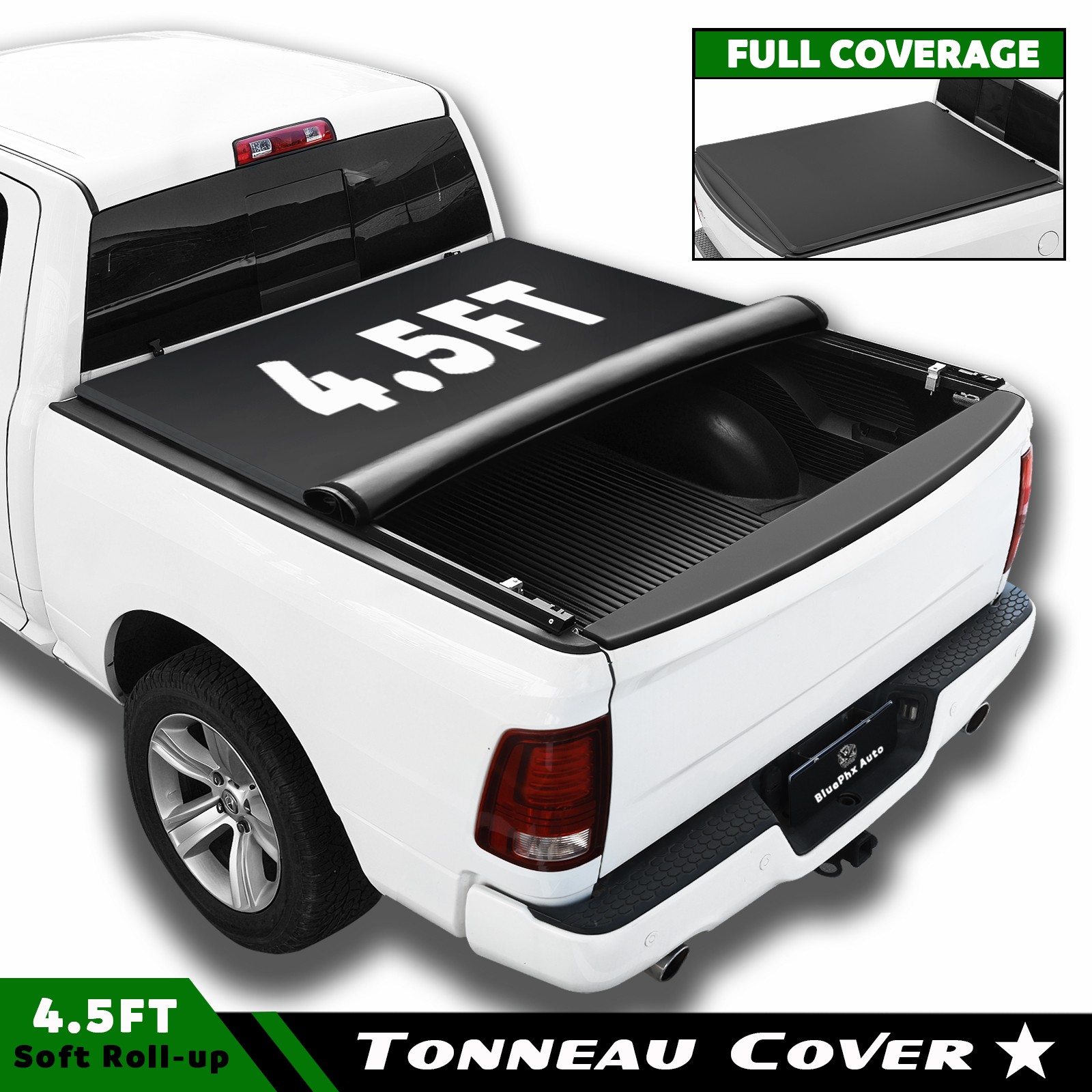 4.5FT Soft Roll-up Tonneau Cover FIT 2022-2026 Ford Maverick Bed Cover