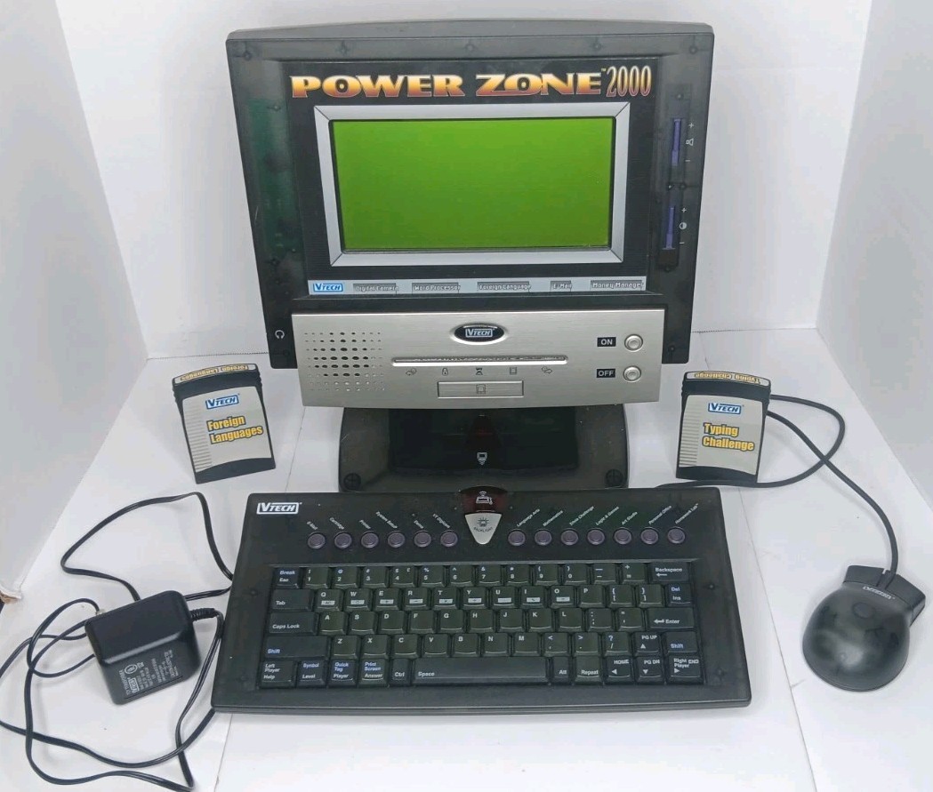 VTG  VTech Power Zone 2000 Educational Desktop W/ Power Cord 2 Cartridges WORKS