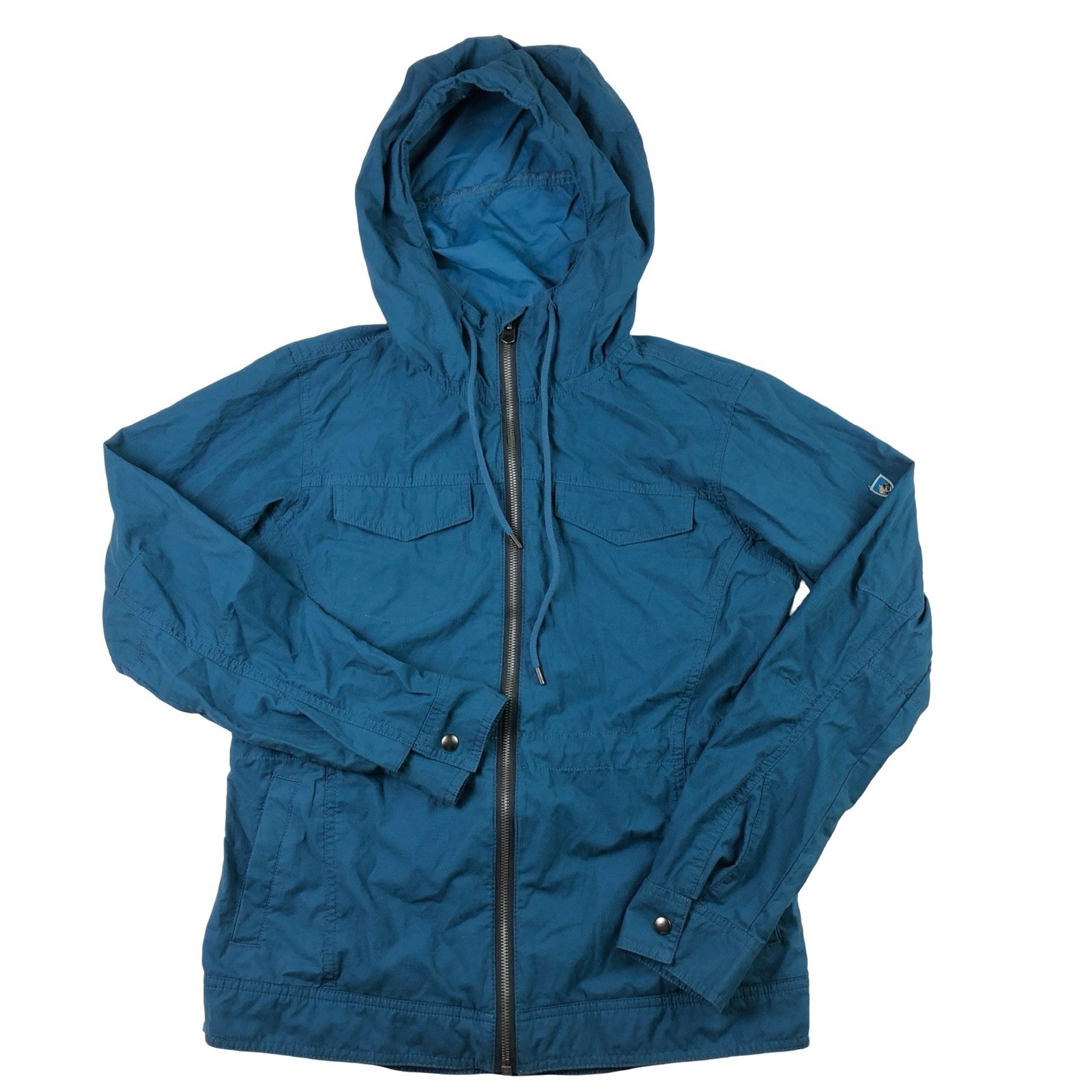 Kuhl Stryka Womens Small Blue Hooded Windbreaker Jacket Kuhl Stryka Womens Small Blue Hooded Windbreaker Jacket