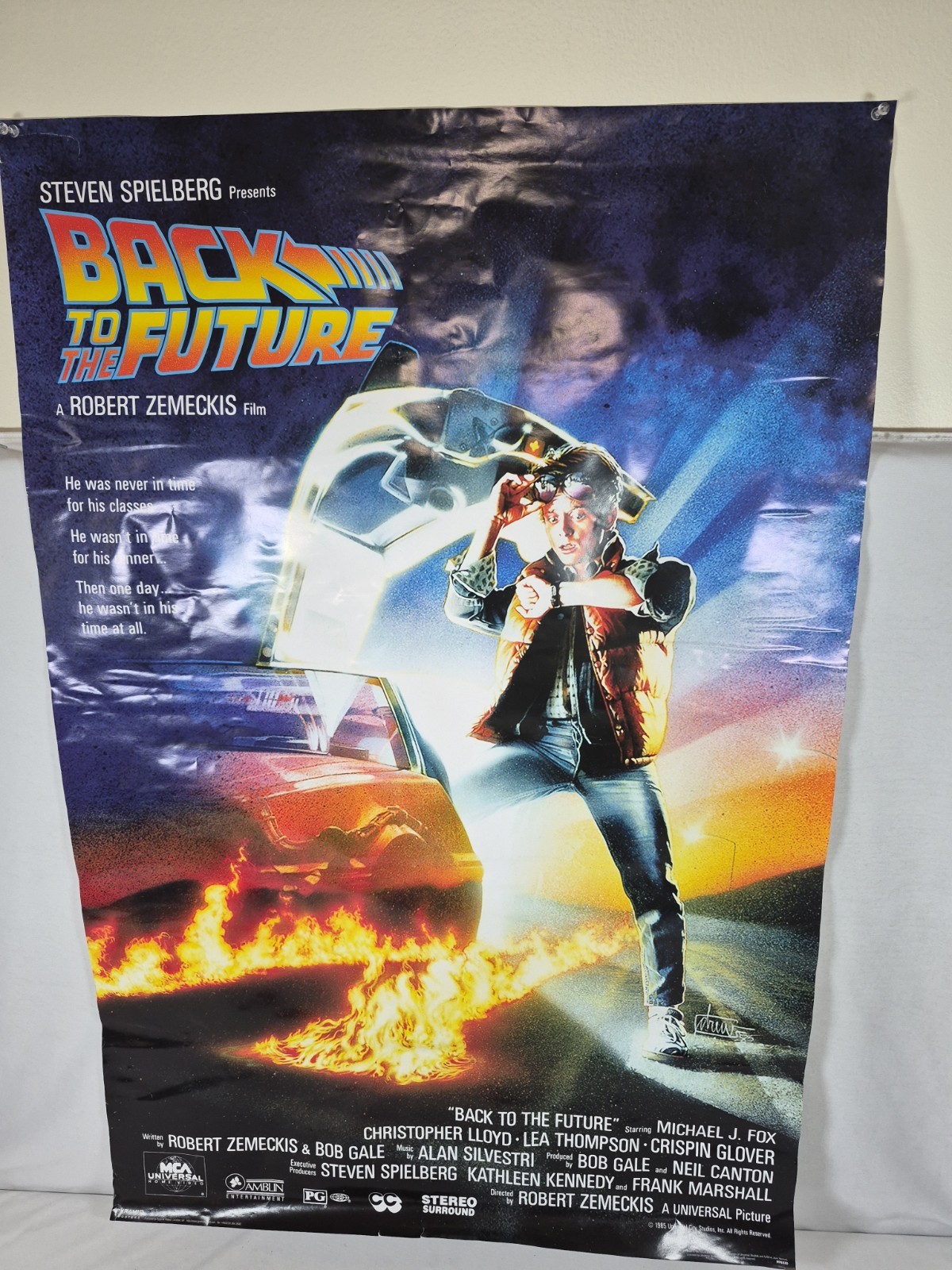 Vintage Back To The Future 1985 STUDIO-STY MOVIE POSTER MICHAEL J. FOX