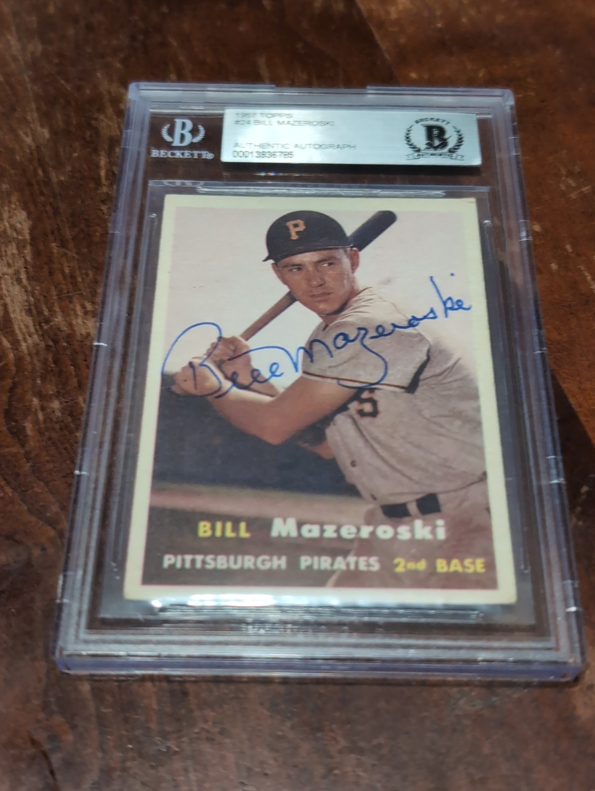 1957 Topps Bill Mazeroski Authentic Autograph Rookie RC #24 Pirates BGS Auto 1957 Topps Bill Mazeroski Authentic Autograph Rookie RC #24 Pirates BGS Auto