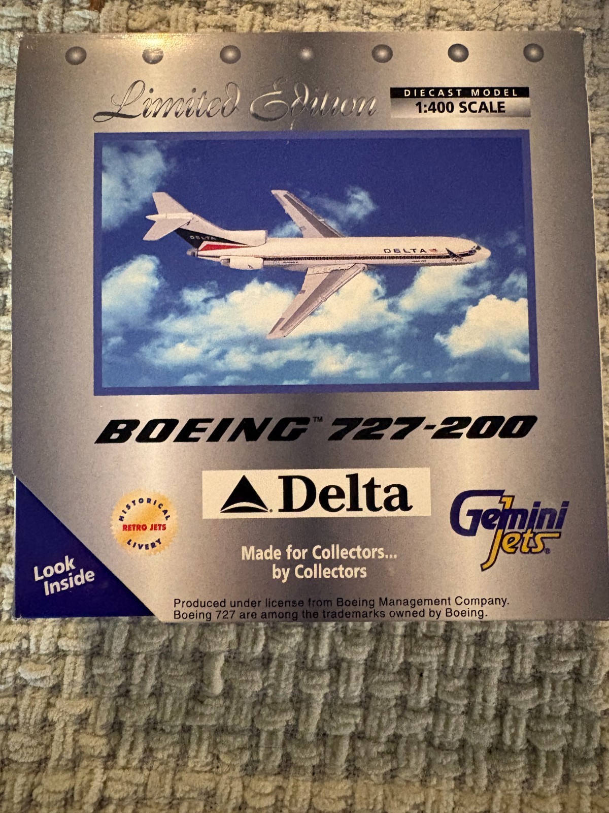 1/400 RARE Gemini Jets Diecast Delta Airlines Boeing 727-200 in old livery