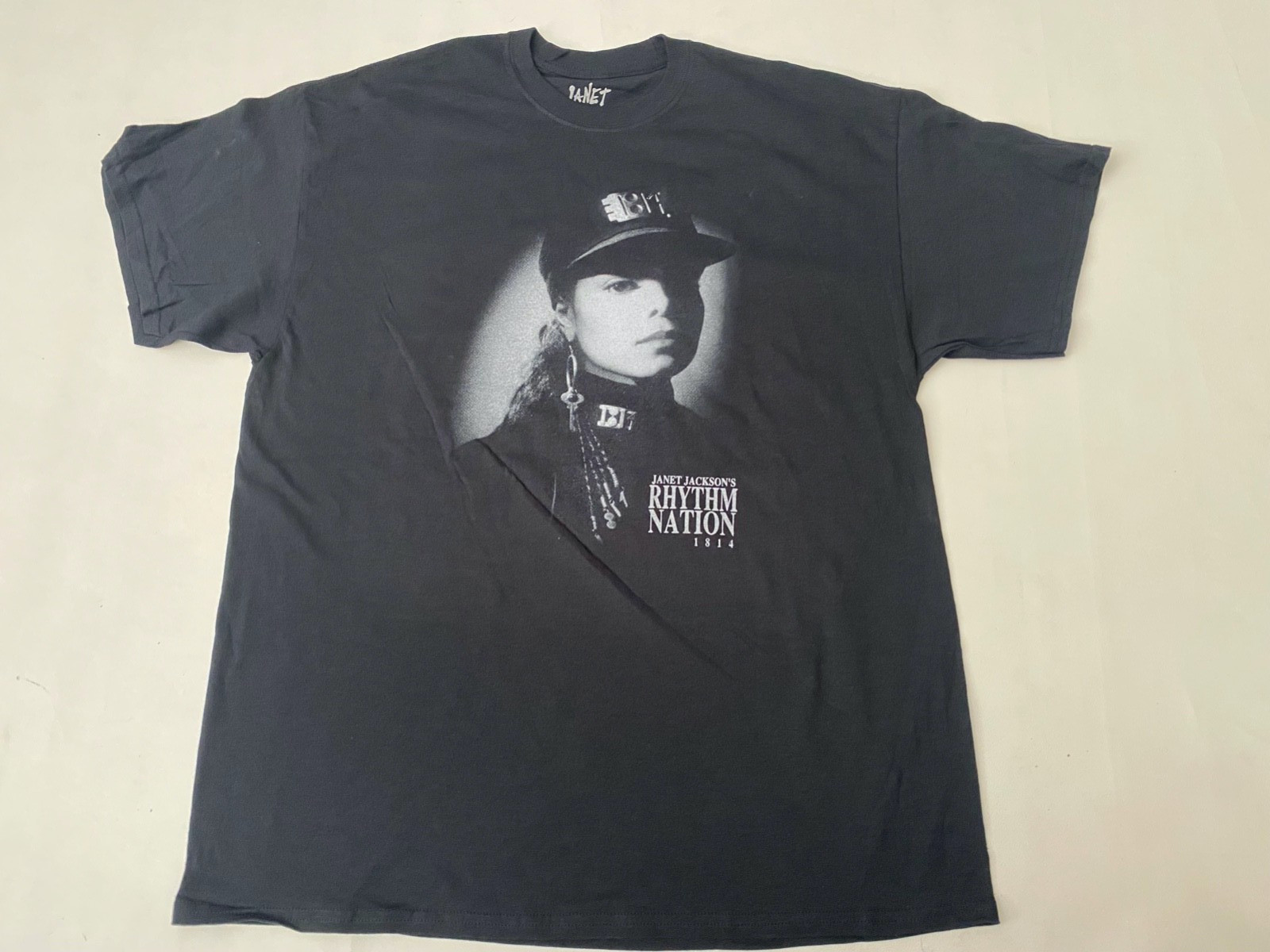 Vintage 1990 Janet Jackson Rhythm Nation 1814 Tour Music Black T-Shirt Size S/M