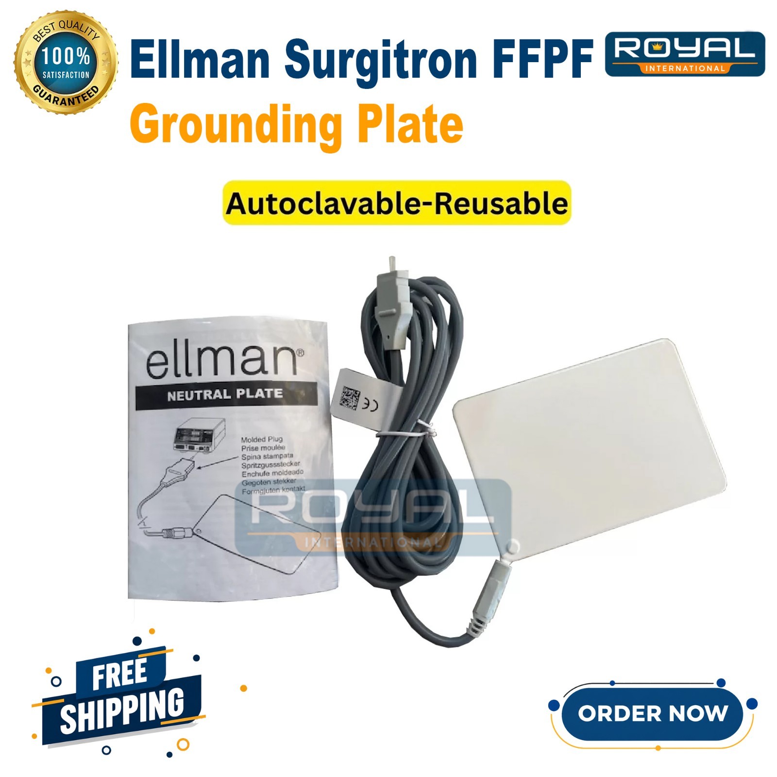Ellman Surgitron 4.0 Dual RF 120 IEC Neutral Plate with Cable Autoclavable CE