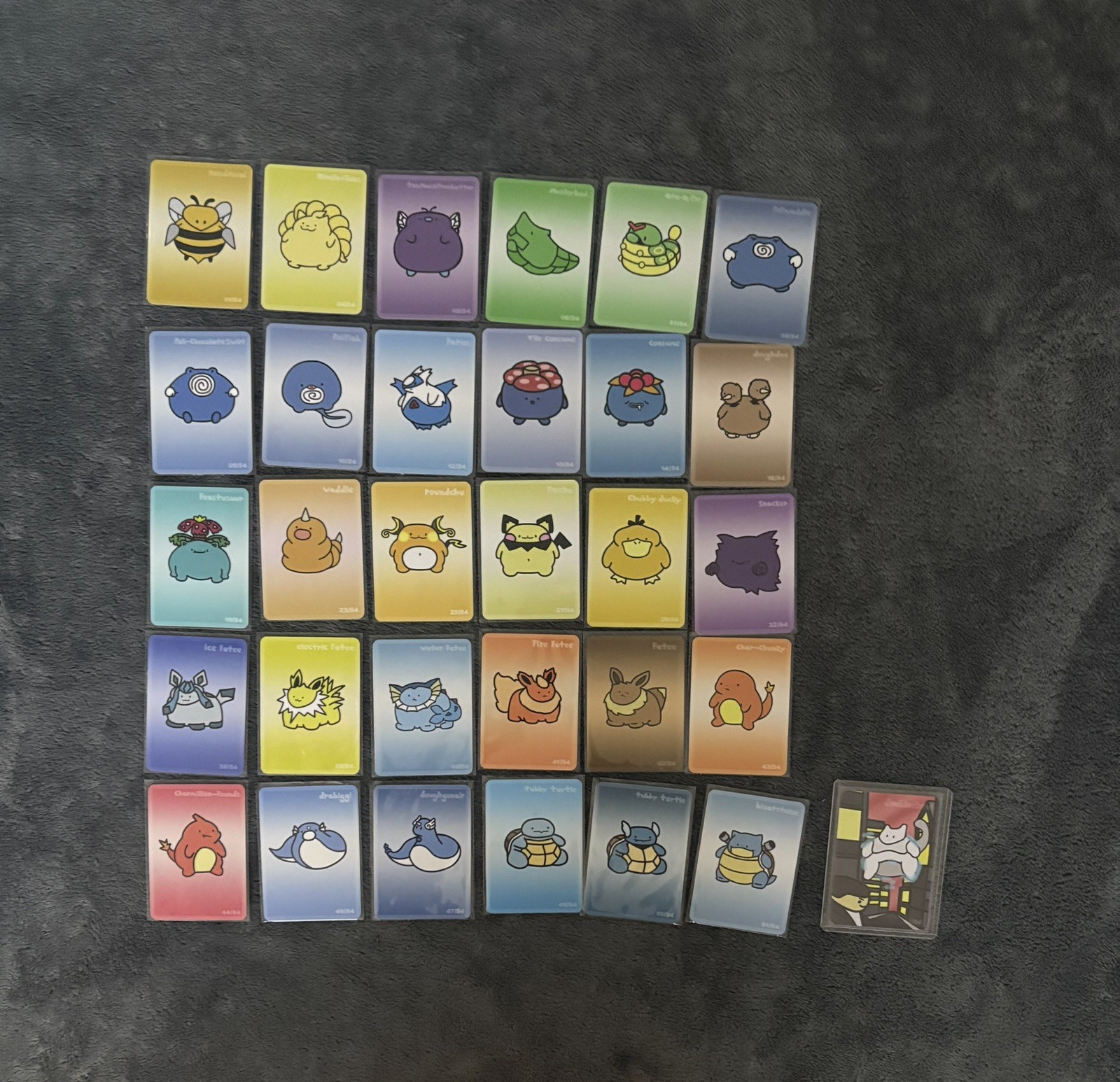 Puffy Parody lot 31/54 cards. Pudgemon Pokemon Fan Art Lot