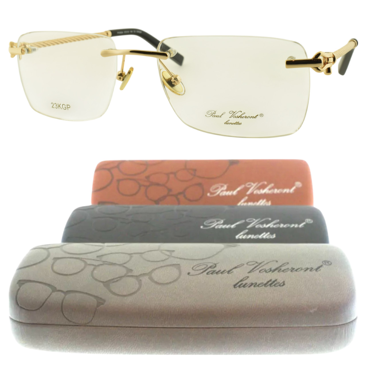 NEW PAUL VOSHERONT PV3634C2 23KGP 57-18-145 Gold Optical Frame Eyeglasses