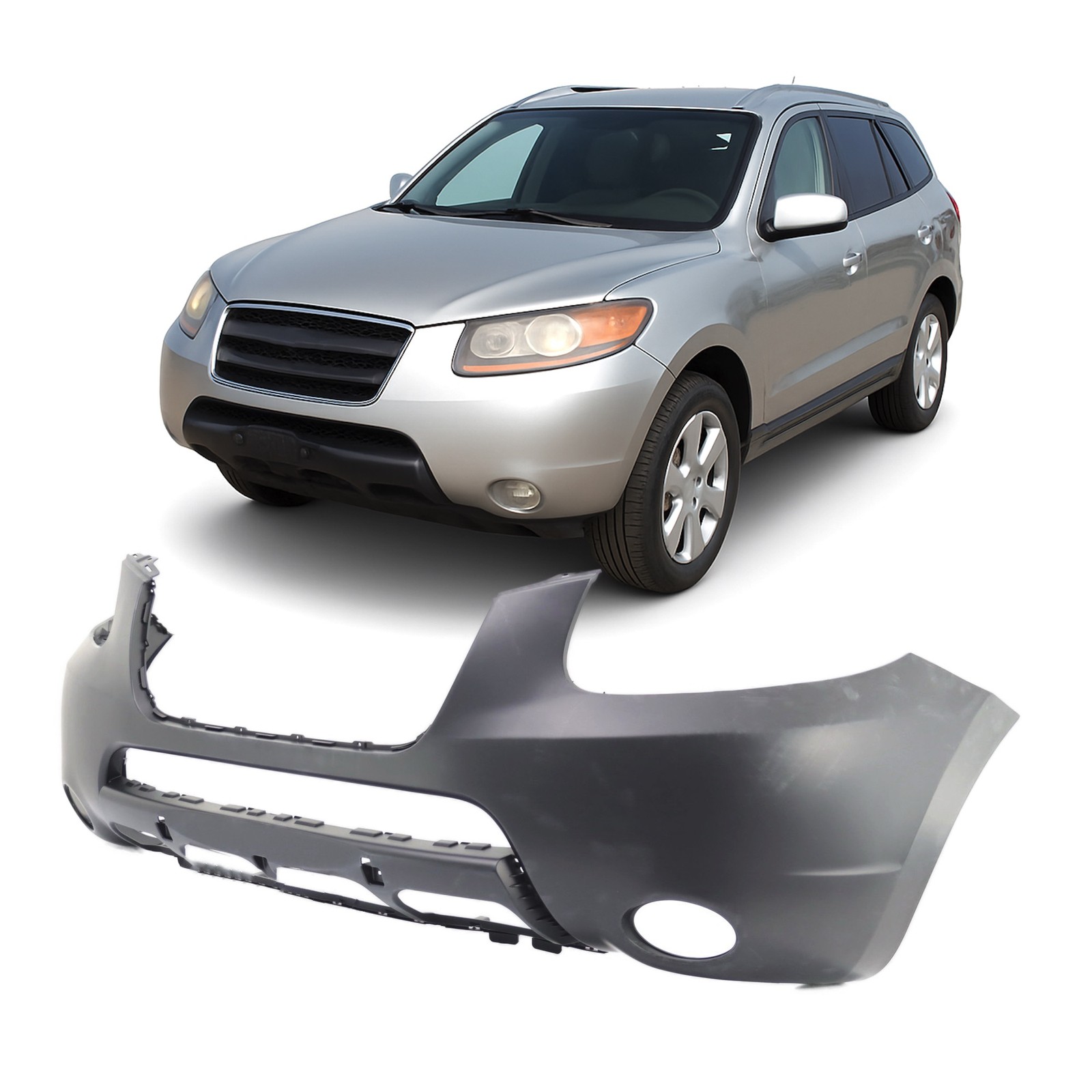 2007-2009 Hyundai Santa Fe Primed Front Bumper Cover HY1000165 865112B020