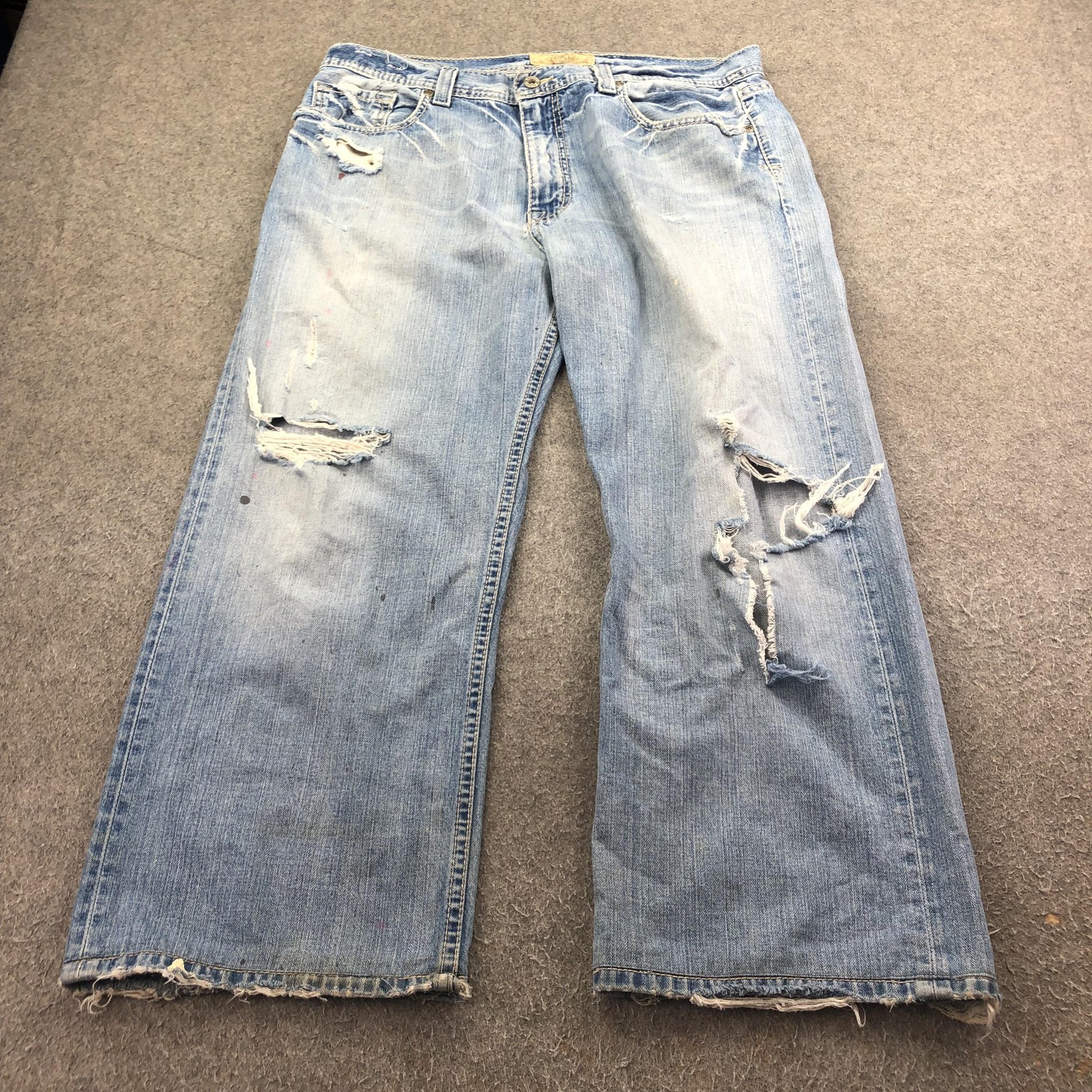Vintage BKE Jeans Mens 36x32 Light Wash Marshall Relaxed Stright Distressed