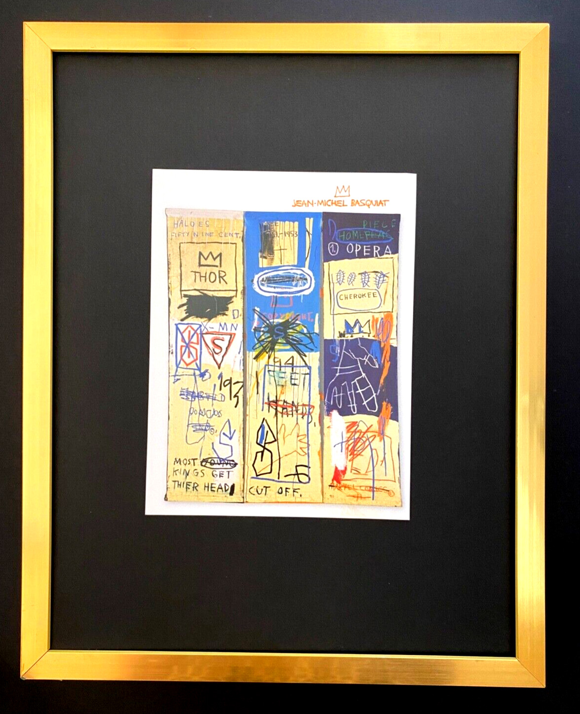JEAN MICHEL BASQUIAT + SIGNED PRINT FRAMED + BUY IT NOW $