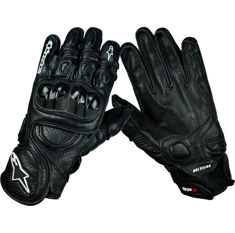 Alpinestars GPX Men's Black Leather Gloves Soft and Durable Motorcycle Gloves