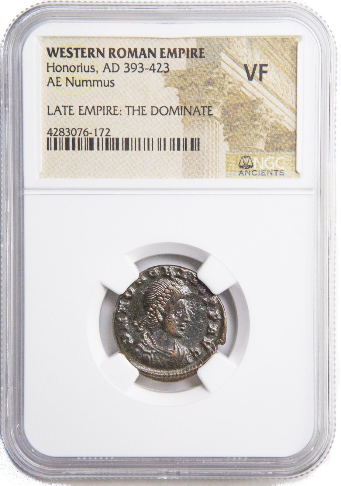 NGC ( VF ) Roman AE2 of Honorius ( AD393- 423) NGC Ancients Certified VERY FINE