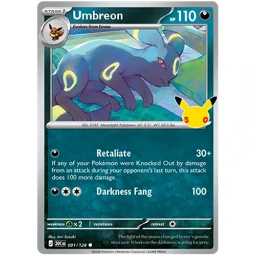 Umbreon 091/128 30th Celebration Holo Umbreon 091/128 30th Celebration Holo