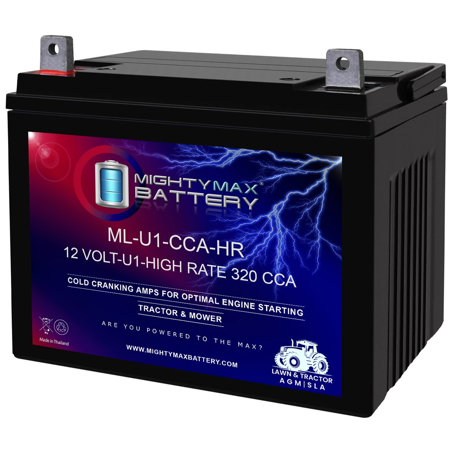 Mighty Max ML-U1-CCAHR 12V 320CCA Battery for Troy-Bilt 34343 350CCA Lawn Mower