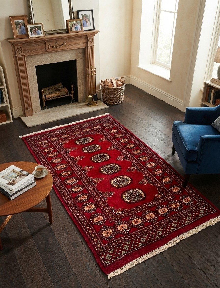 3x4 ft Vintage Afghan Bukhara Rug Handmade Hallway Rug Aesthetic Home Décor Rug