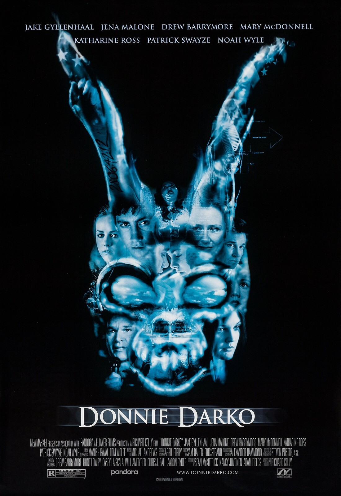 2001 Donnie Darko Movie Poster 11X17 Jake Gyllenhaal Drew Barrymore Swayze 🐰🍿 2001 Donnie Darko Movie Poster 11X17 Jake Gyllenhaal Drew Barrymore Swayze 🐰🍿