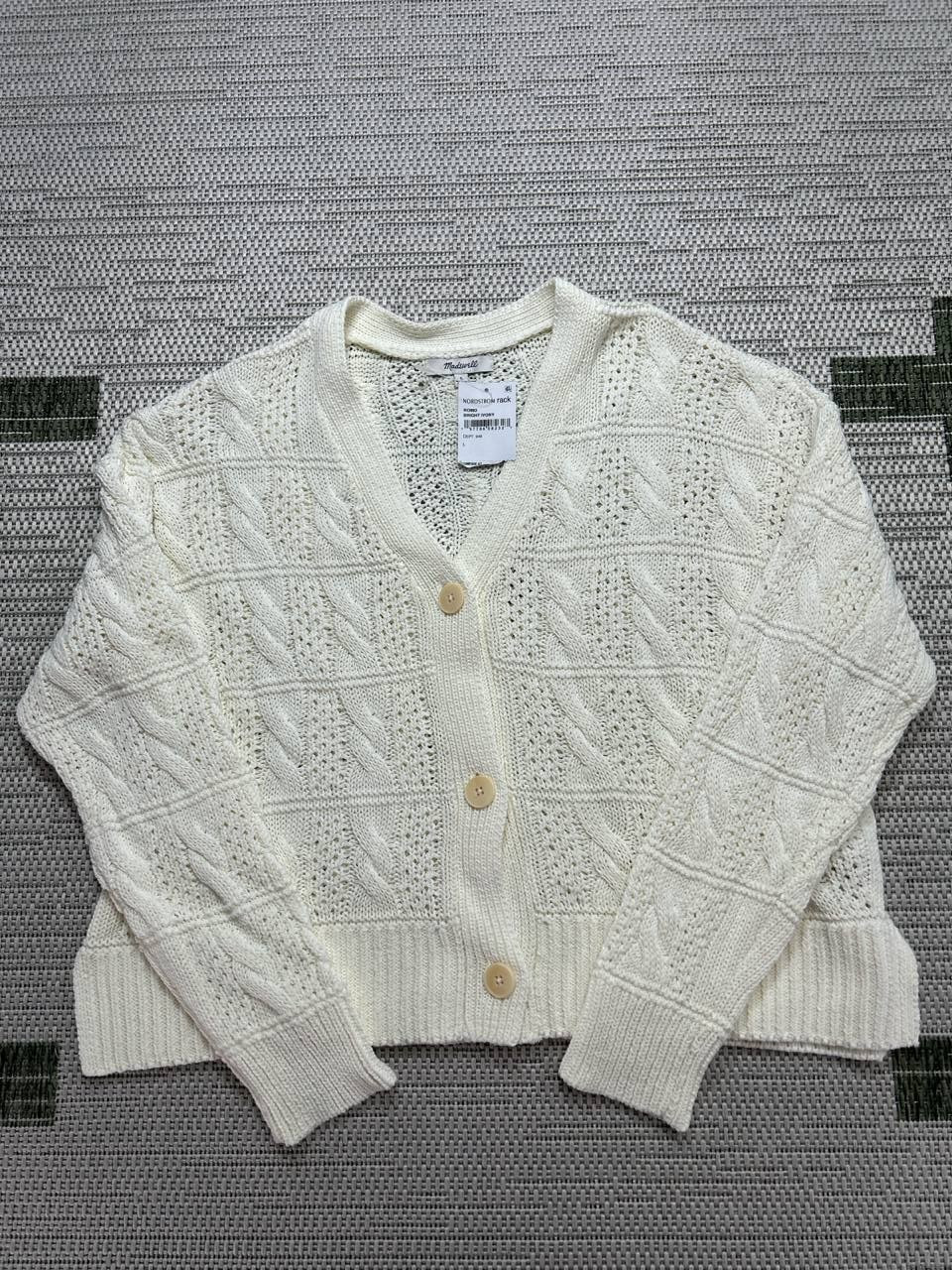 Madewell Shirt Womens Large White Cotton Knit Blouse New 