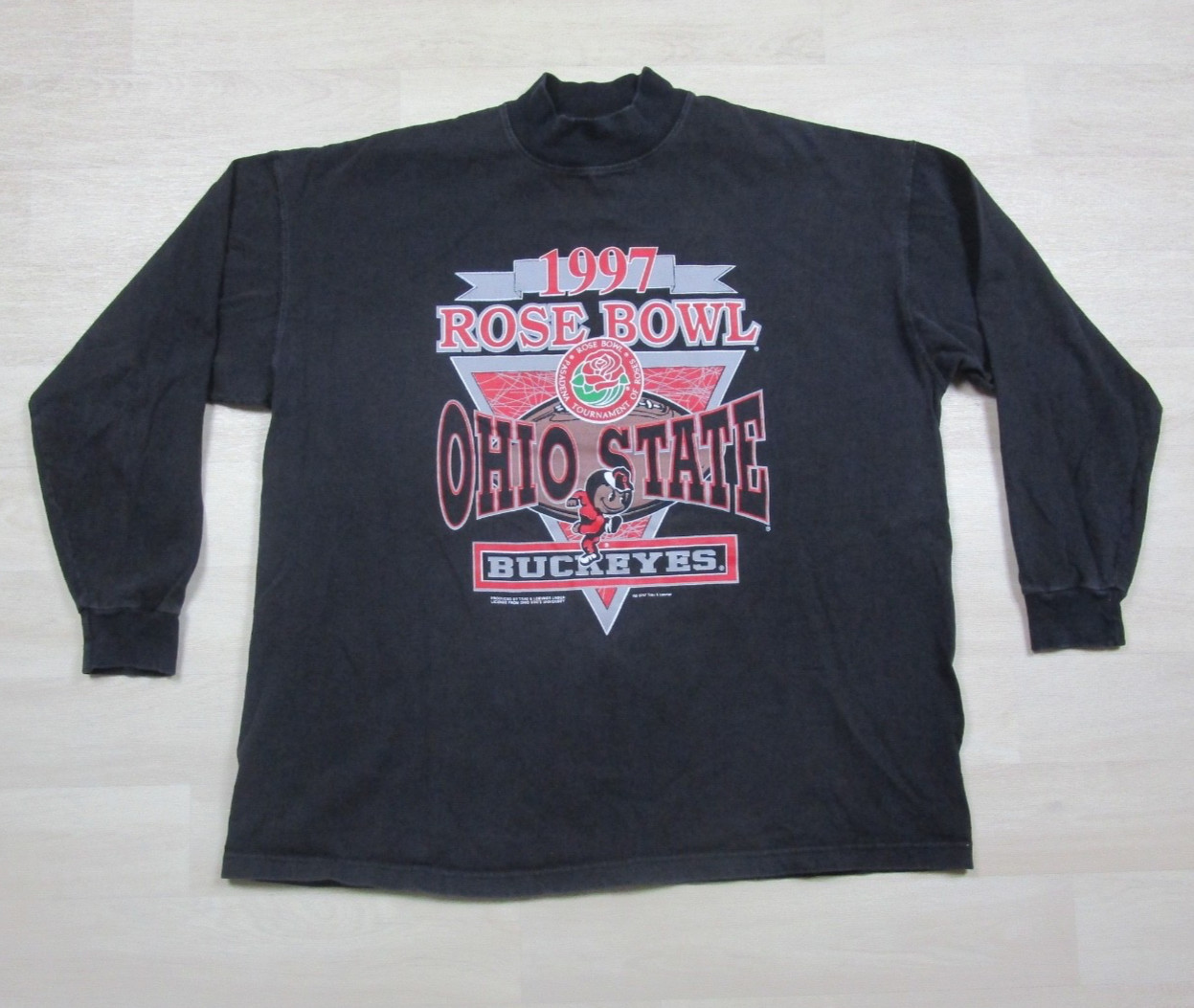 Vintage Ohio State Buckeyes T-Shirt Men\'s (XL) Mock Neck 1997 Rose Bowl Savvy