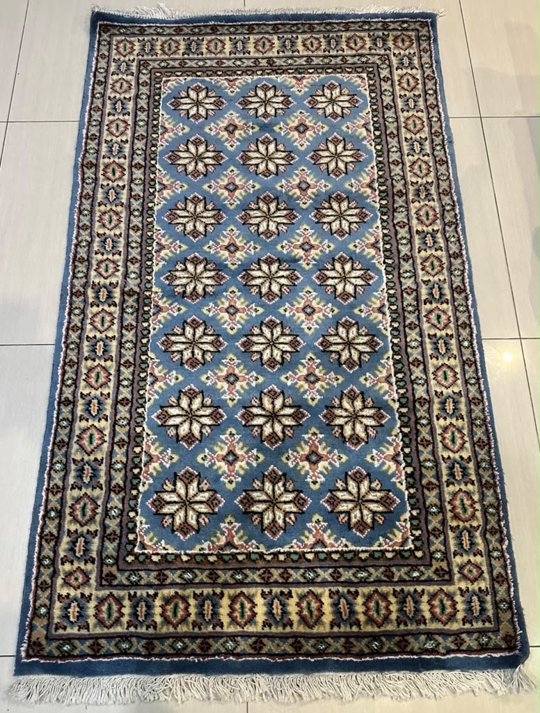 Vintage Hand-Knotted Tribal Rug 5-3x3-0 Traditional Oriental Wool Turkmen Carpet