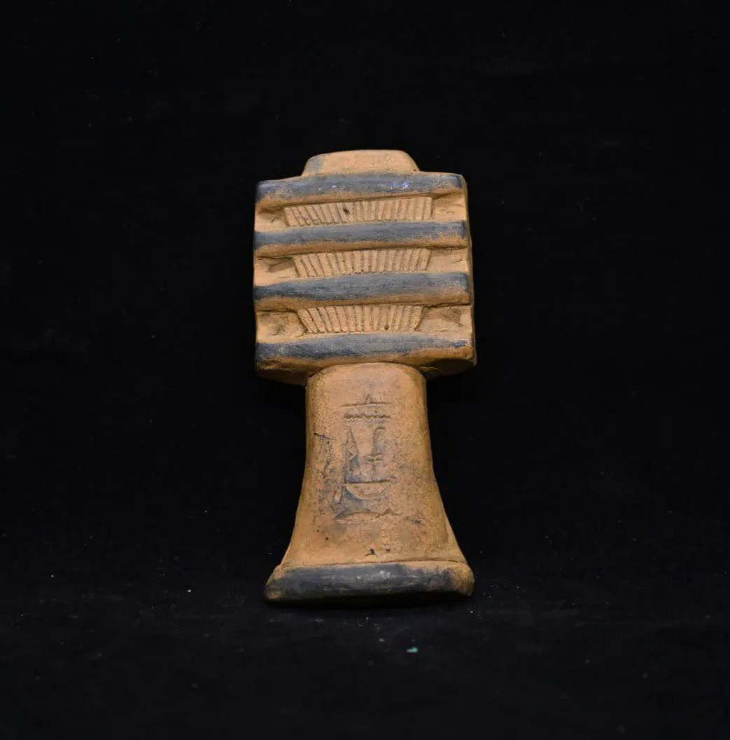 Rare Authentic Ancient Egyptian Antiquities Stone Djed Brown Figure Egyptian BC
