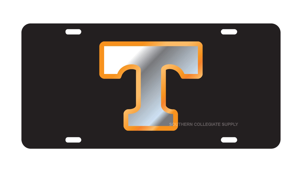 UT UNIVERSITY OF TENNESSEE Volunteers Black Mirrored License Plate / Car Tag UT UNIVERSITY OF TENNESSEE Volunteers Black Mirrored License Plate / Car Tag