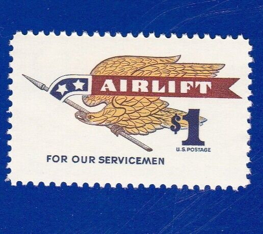VTG 1968 AIRLIFT STAMP FOR OUR SERVICEMEN $1 US POSTAGE SINGLE UNUSED DOLLAR MNH