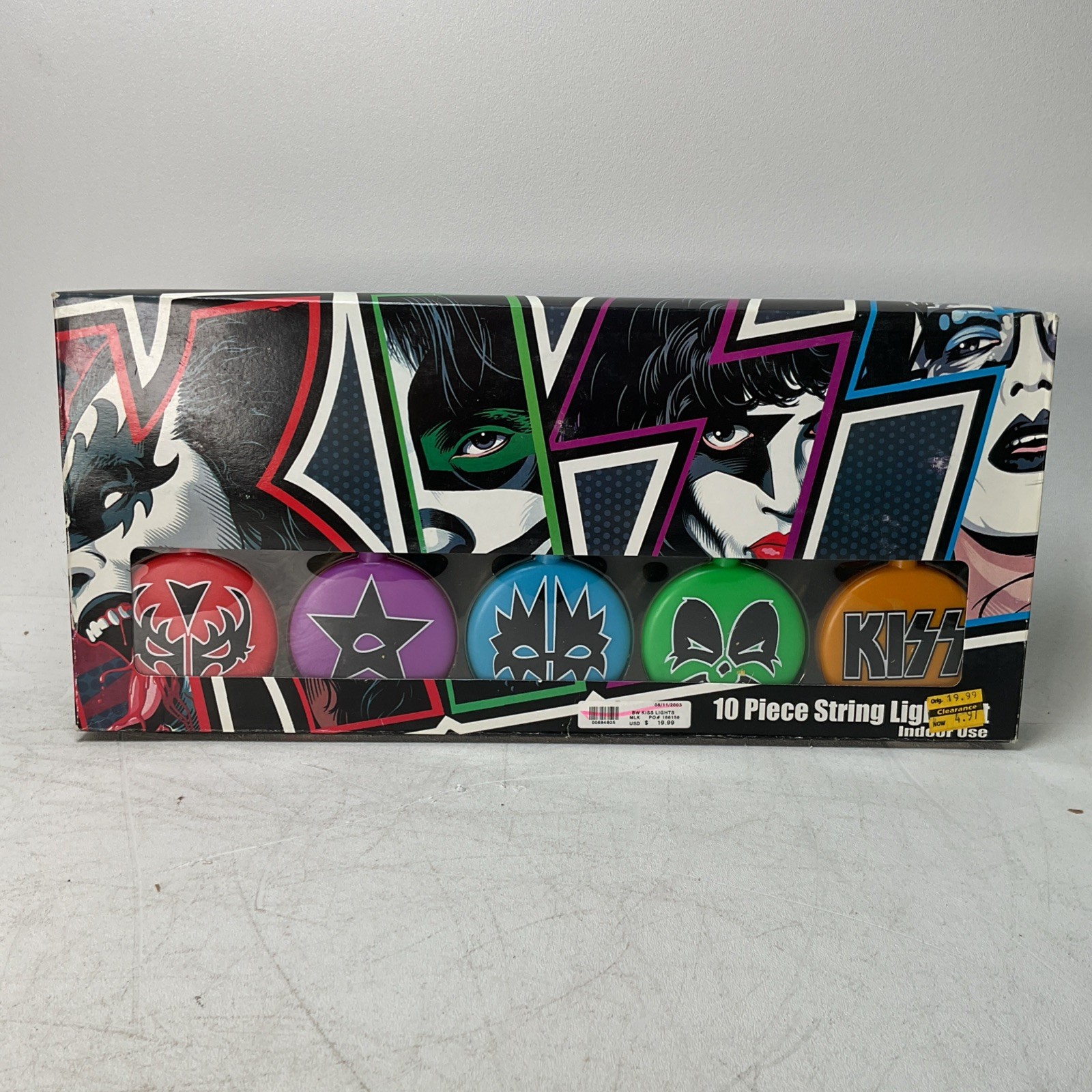KISS String Lights Set 10 pieces 2003 Holiday Spencer Gifts Sealed New Ace Gene